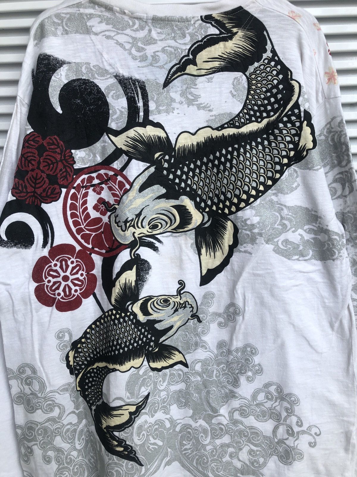Japanese Brand Vintage Koi Fish Sukajan Longsleeve / HystericEvisu Style Size US XL / EU 56 / 4 - 4 Thumbnail