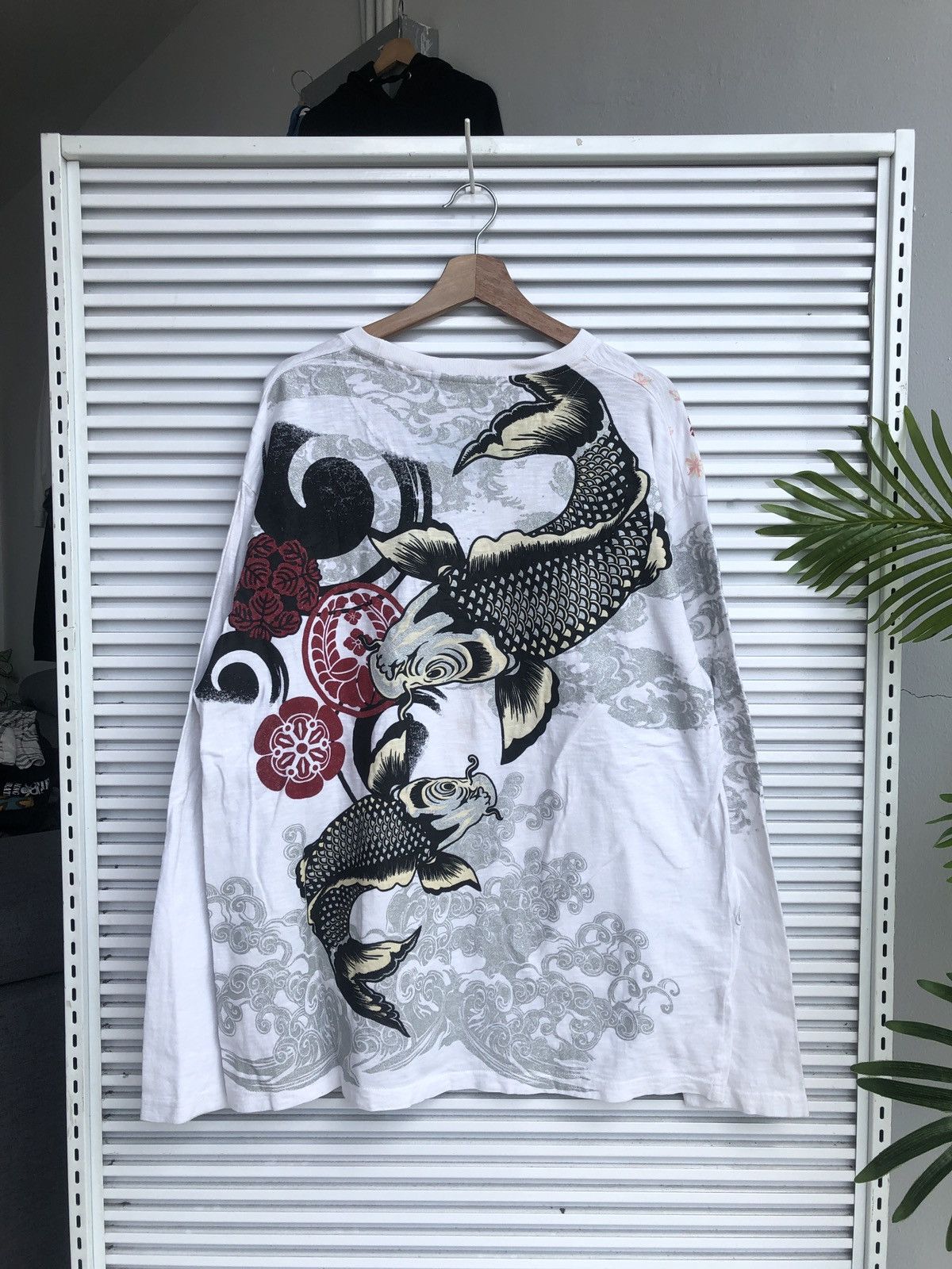 Japanese Brand Vintage Koi Fish Sukajan Longsleeve / HystericEvisu Style Size US XL / EU 56 / 4 - 3 Thumbnail
