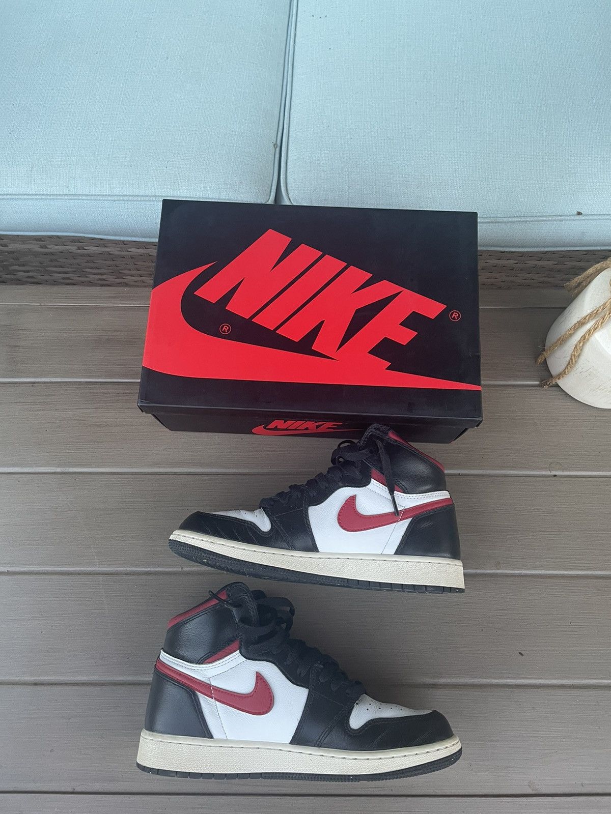 Jordan Brand × Nike Air Jordan 1 High Retro Black Gym Red Size US 7 / EU 40 - 2 Thumbnail