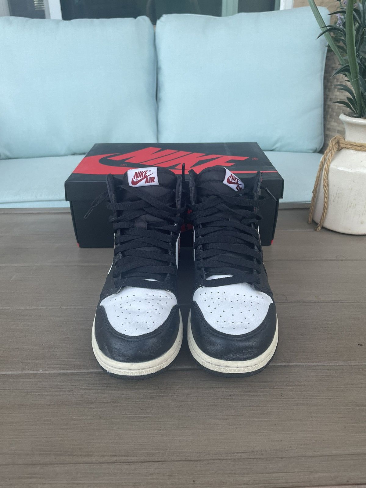 Jordan Brand × Nike Air Jordan 1 High Retro Black Gym Red Size US 7 / EU 40 - 3 Thumbnail