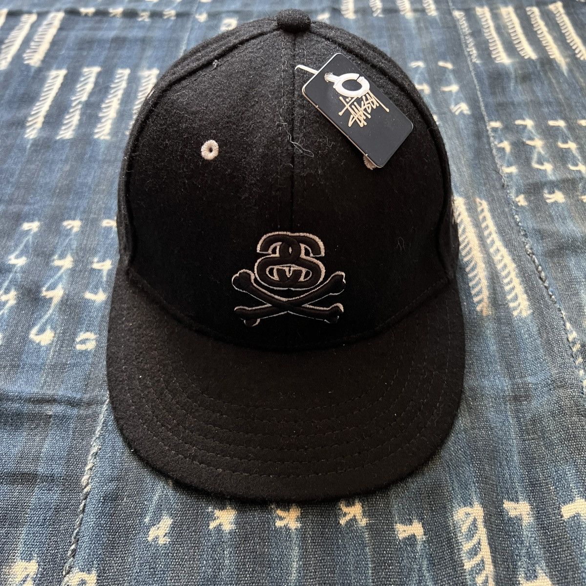 Stussy Archives 00s Bones Khaki Cap Geometric Pattern Made