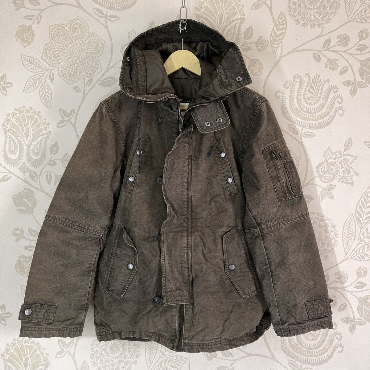 image of Vintage Japan Brand Anquiet Hoodie Jacket Multipockets in Brown, Men's (Size Medium)