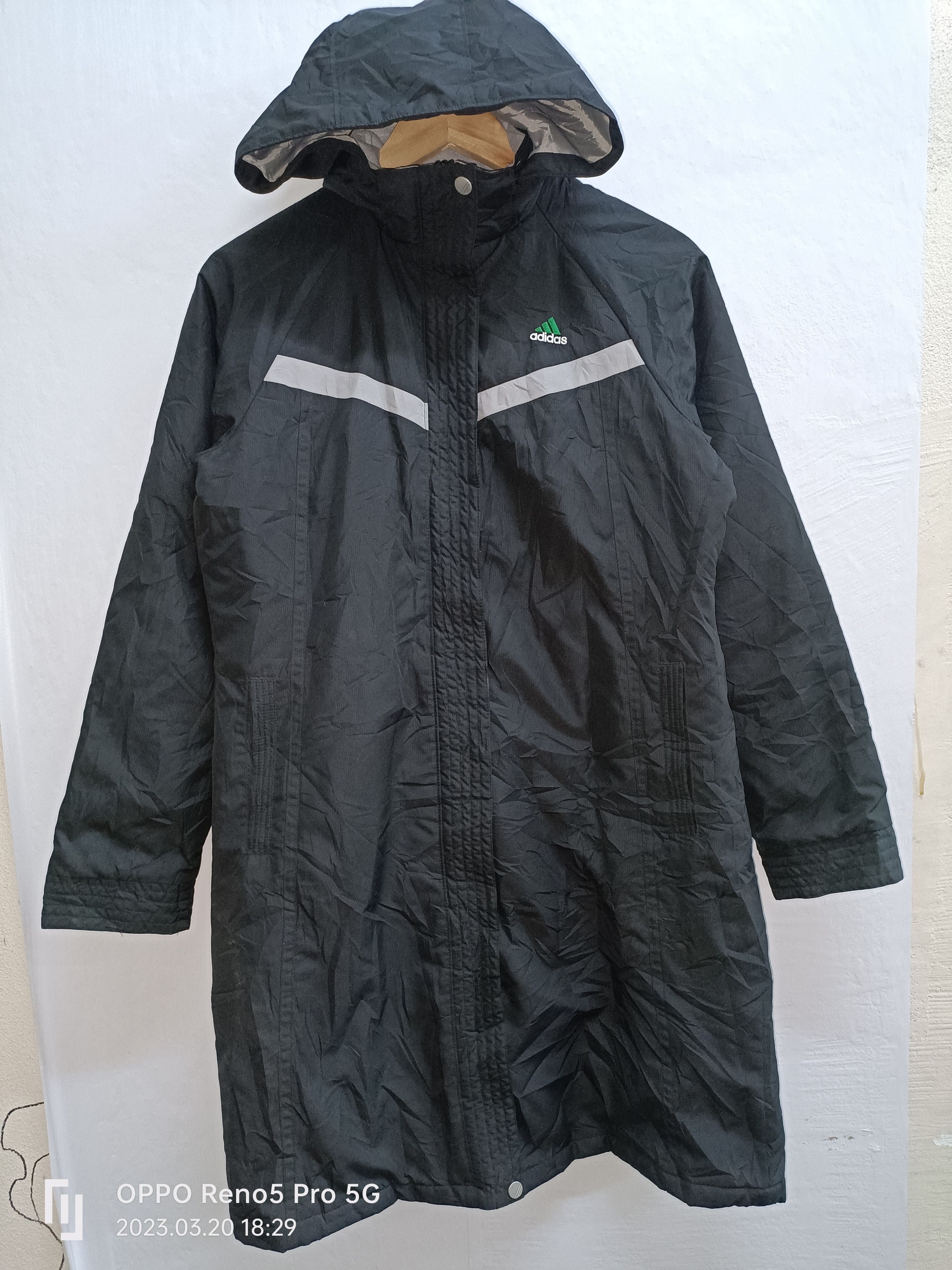 Adidas Vintage Adidas Long Windbreker Hoodie Bootleg Jacket Size US M / EU 48-50 / 2 - 1 Thumbnail