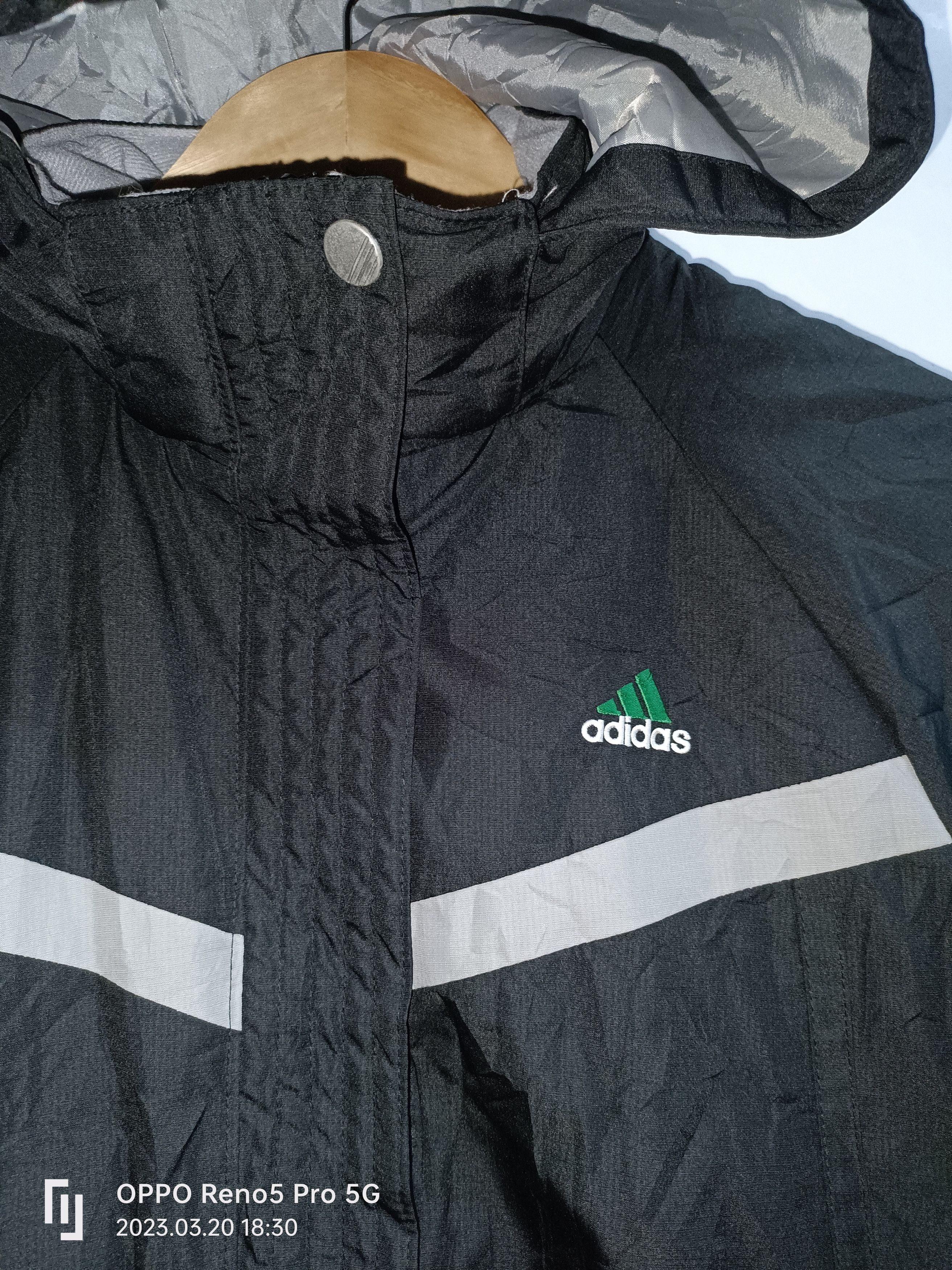 Adidas Vintage Adidas Long Windbreker Hoodie Bootleg Jacket Size US M / EU 48-50 / 2 - 4 Thumbnail