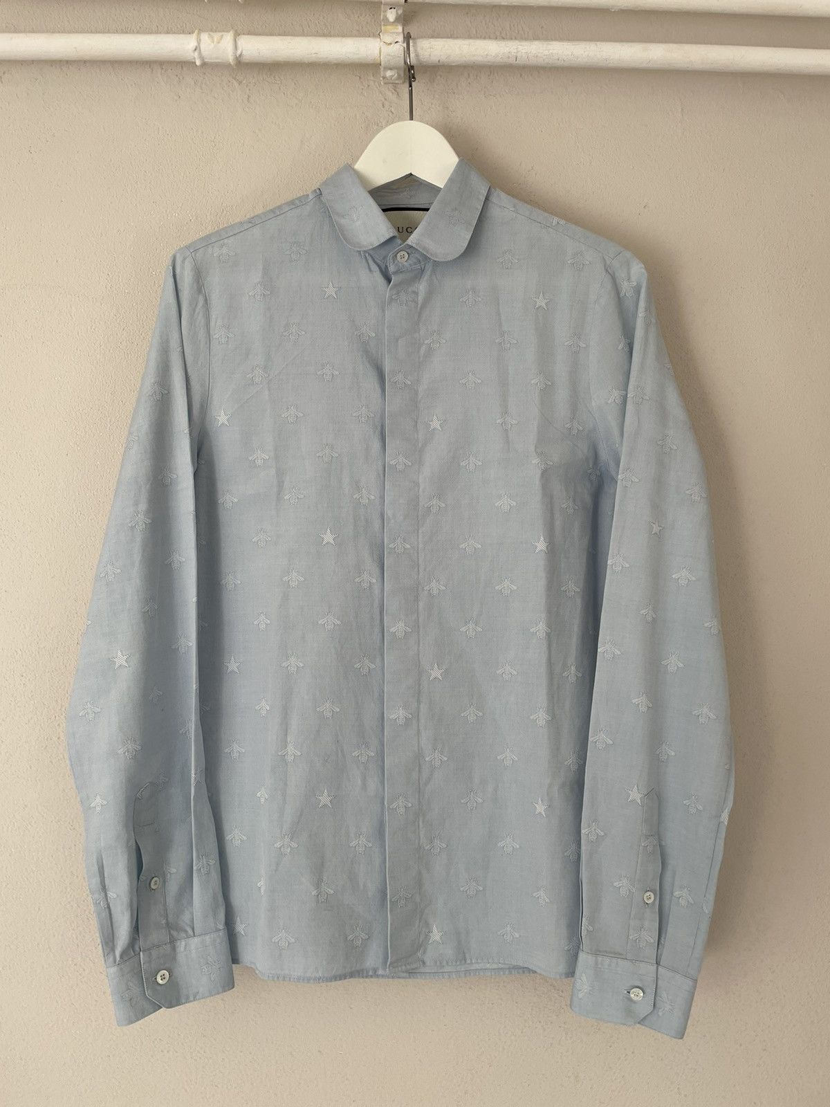 Light Blue Shirt with Bees and Stars