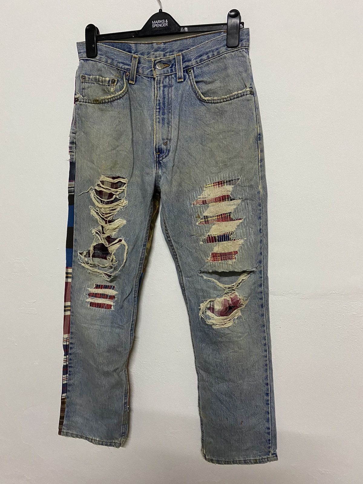 Japanese Brand Japan Brand Rebuild Patchwork Distress Trashed Grunge Jeans Size US 31 - 3 Thumbnail