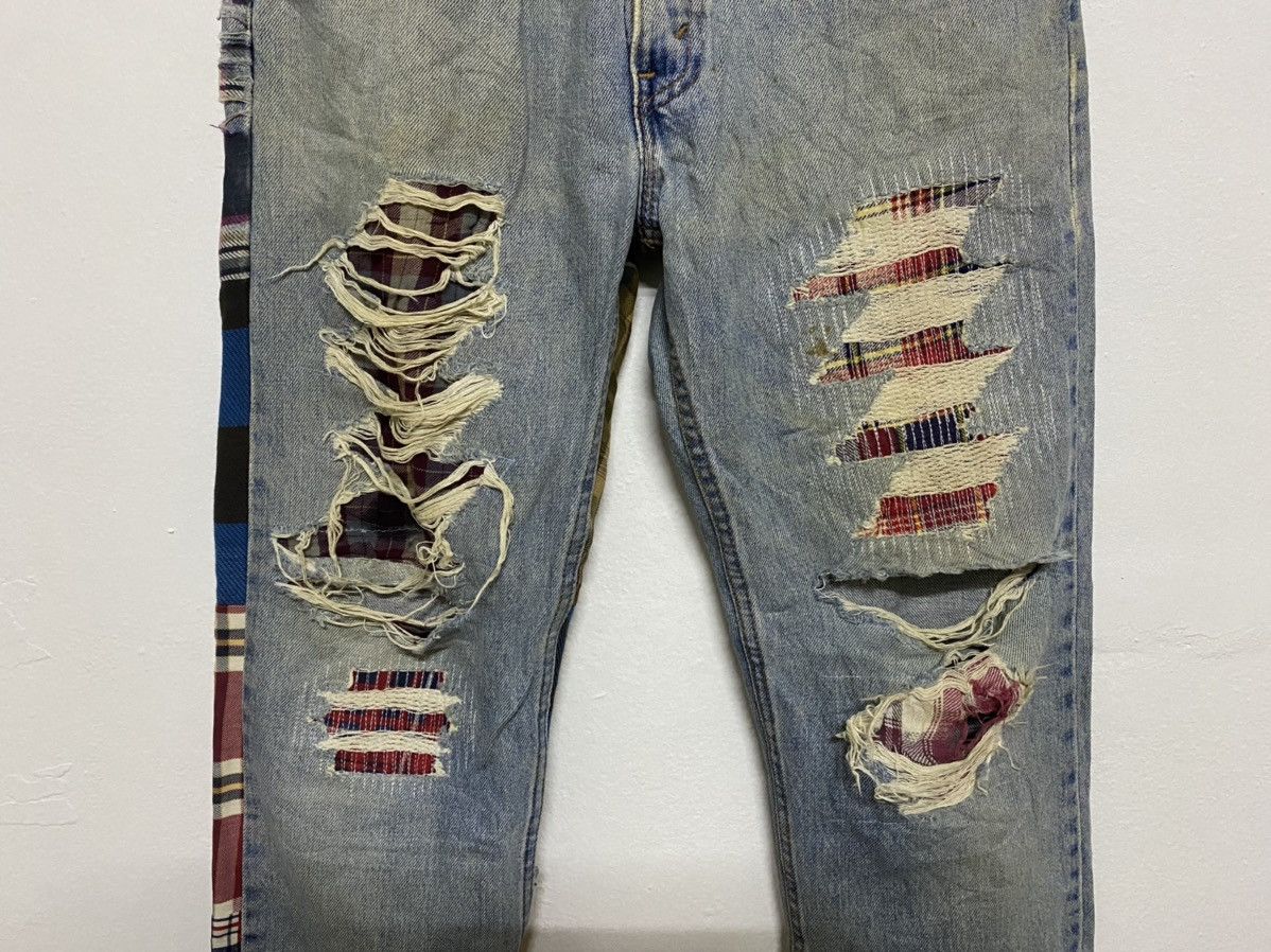 Japanese Brand Japan Brand Rebuild Patchwork Distress Trashed Grunge Jeans Size US 31 - 6 Thumbnail
