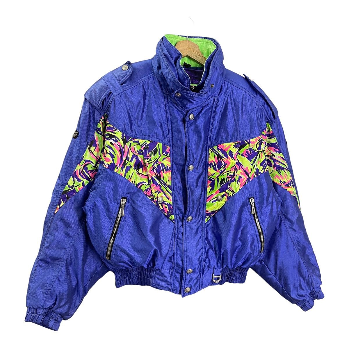 Descente × Vintage 90s Descente Ski Blue Zipper Ski Jacket Size M Size US M / EU 48-50 / 2 - 2 Thumbnail