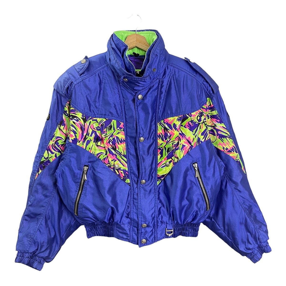 Descente × Vintage 90s Descente Ski Blue Zipper Ski Jacket Size M Size US M / EU 48-50 / 2 - 1 Thumbnail