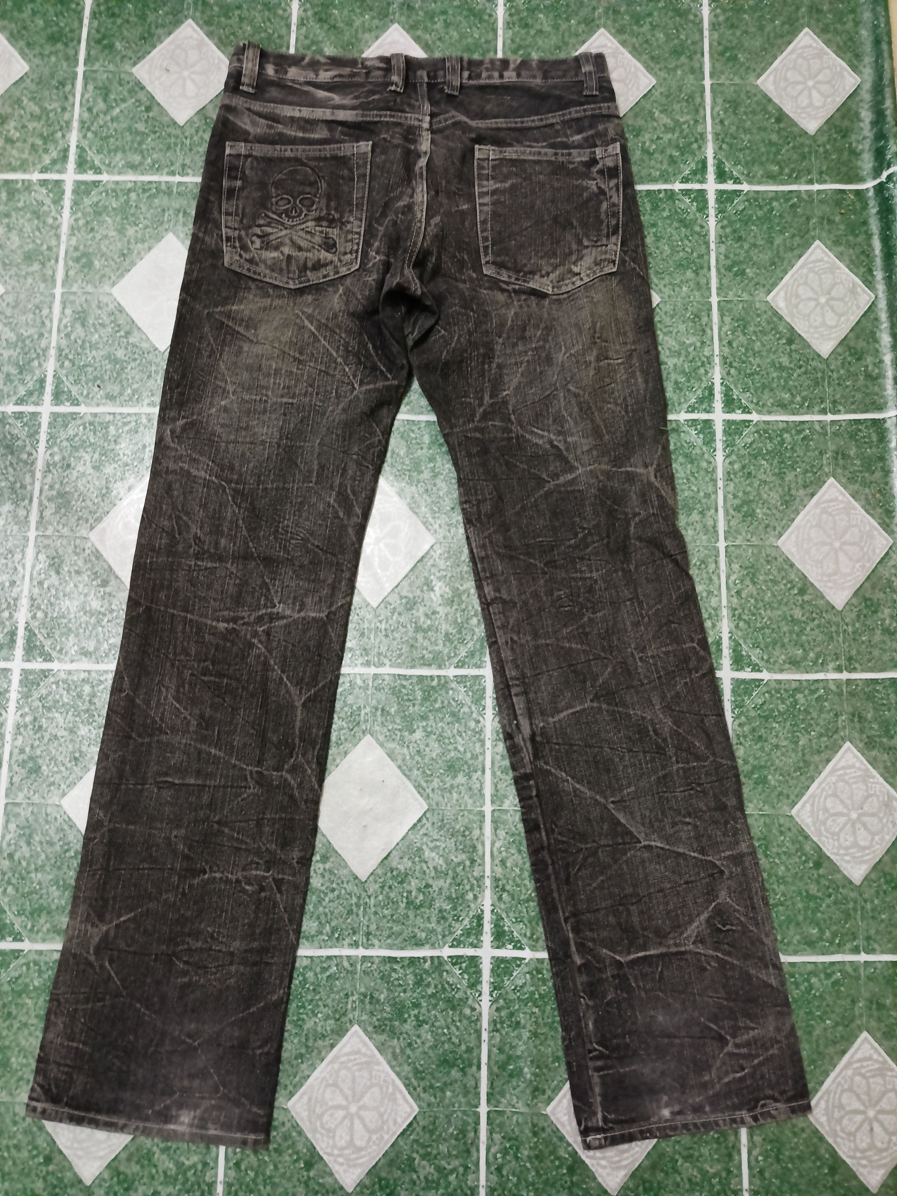 Who Decides War Japanese Black Jeans Root Three Skull Bones flared jeans Size US 31 - 10 Thumbnail