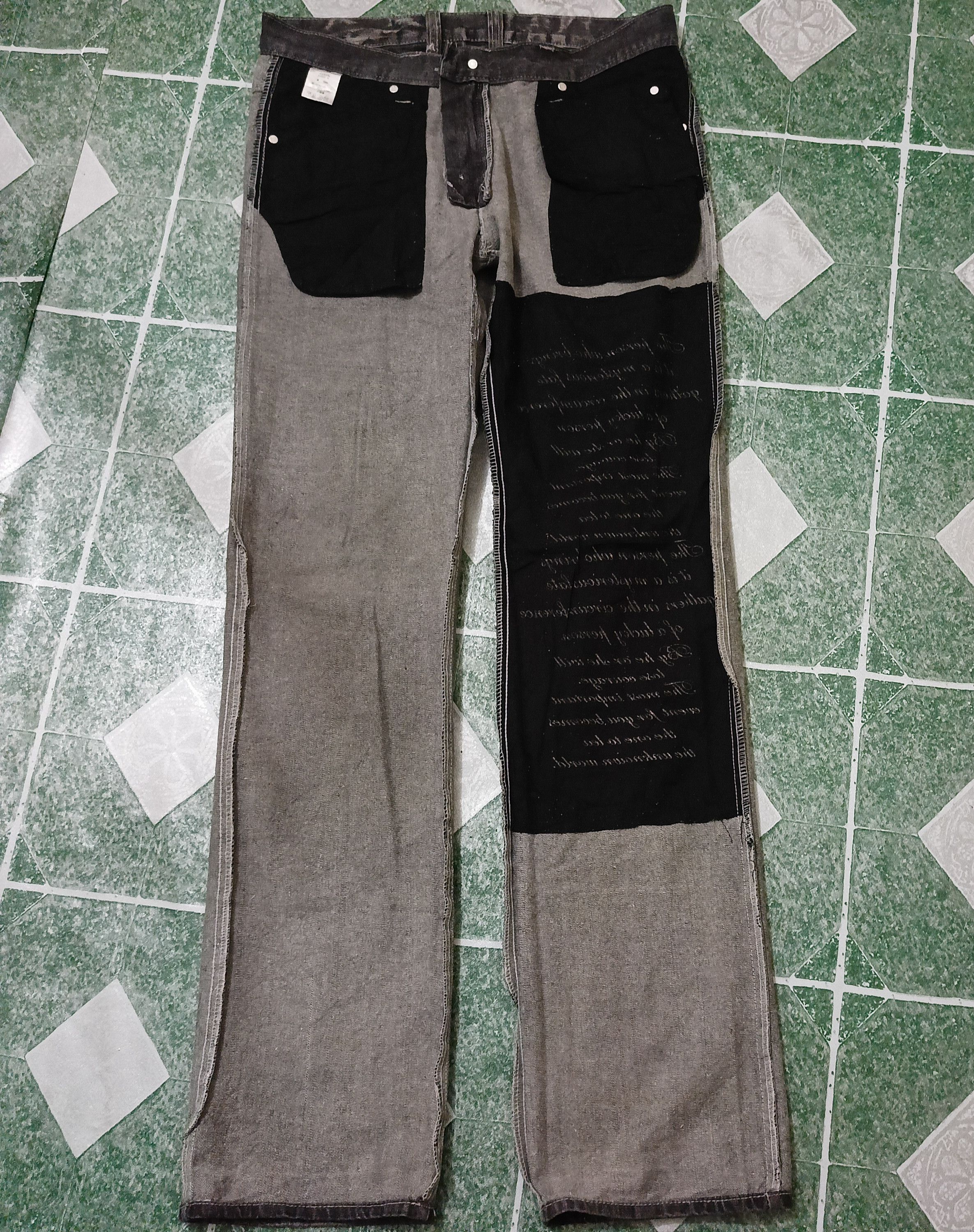 Who Decides War Japanese Black Jeans Root Three Skull Bones flared jeans Size US 31 - 15 Thumbnail