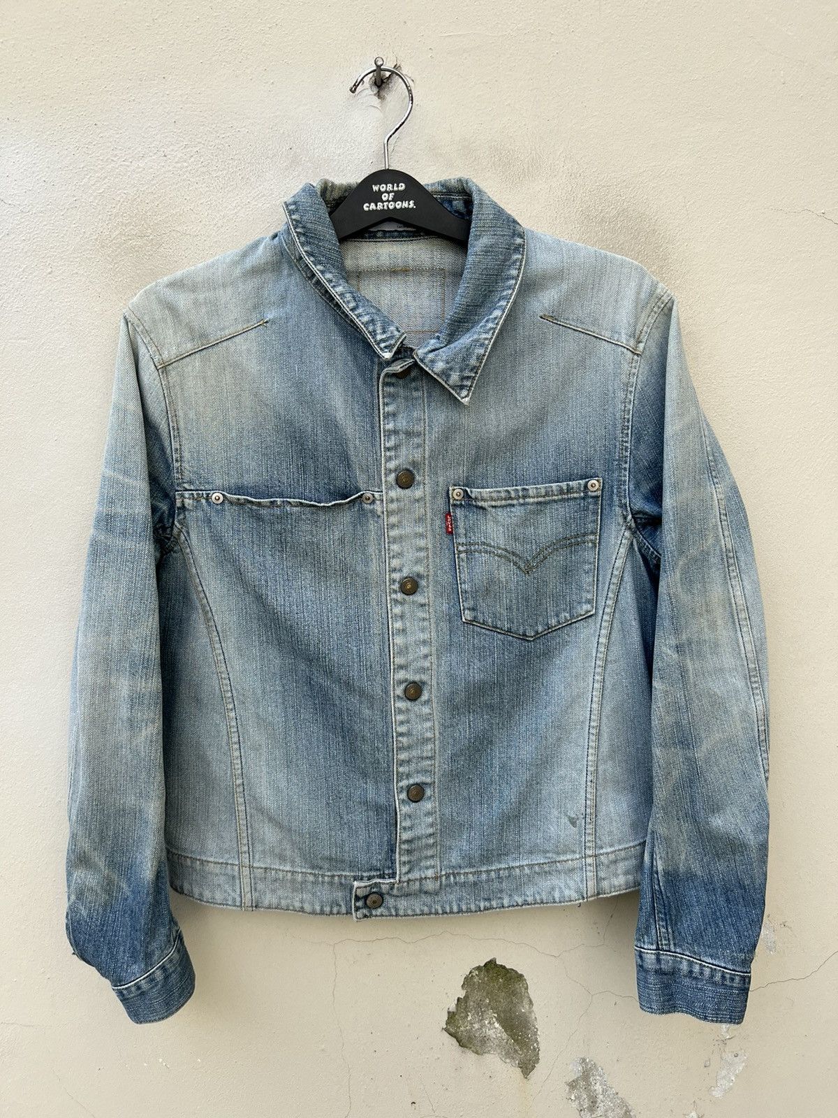 Japanese Brand 2002 Levi’s Engineer Teenage Riot Fade Trashed Denim Jacket Size US M / EU 48-50 / 2 - 13 Thumbnail