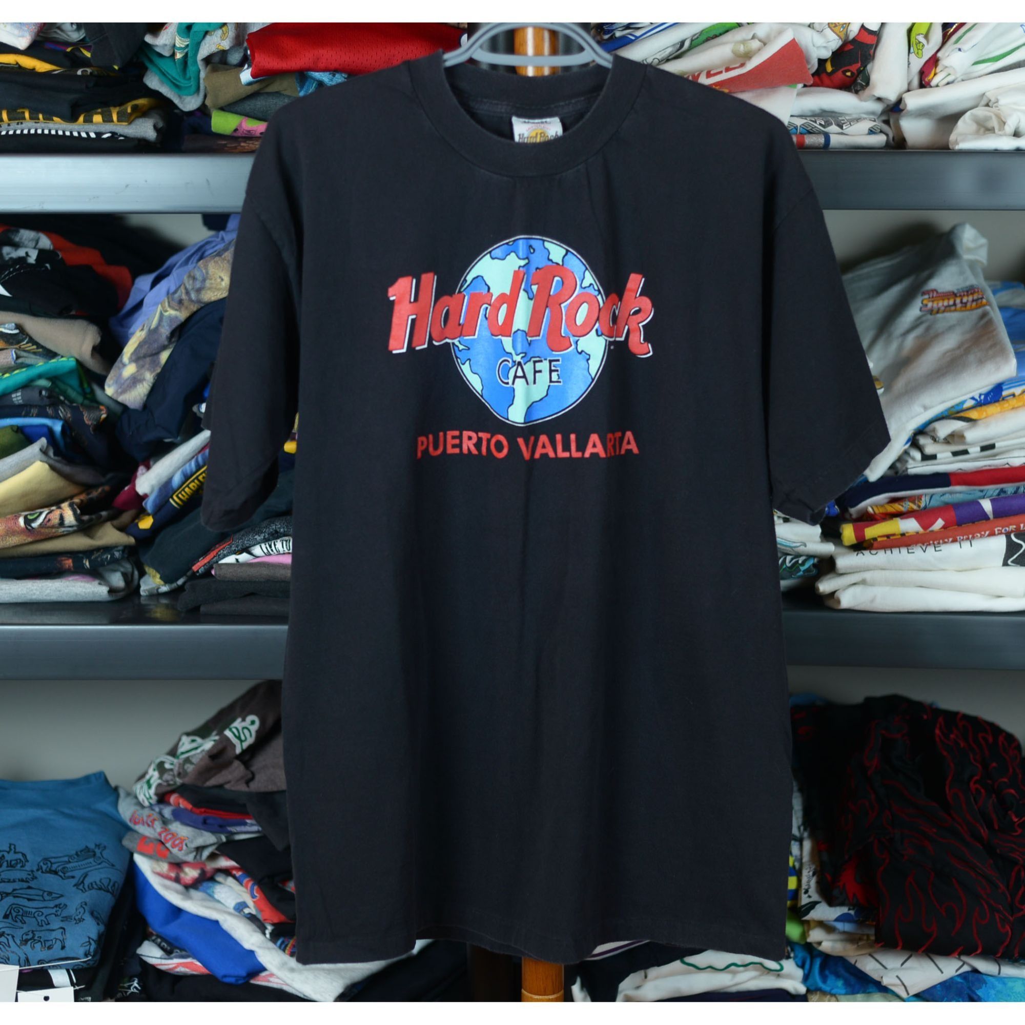 T-shirt Hard Rock Cafe Puerto Vallarta - Noir, Taille S, Lettres En Relief - Occasion Très Bon état