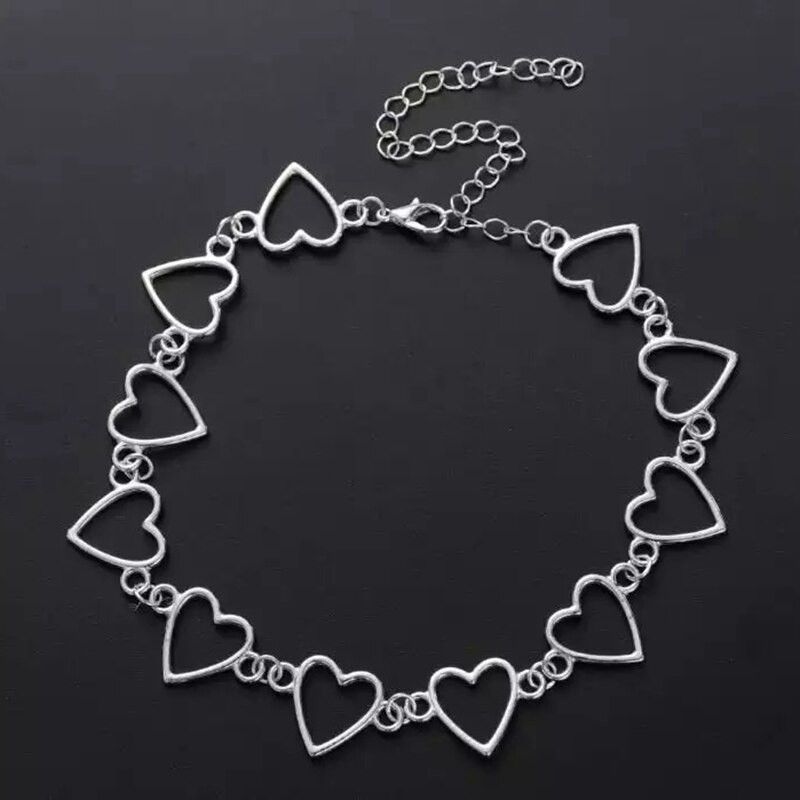 Jewelry Hollow Connection Heart Neck Chains Necklaces Size ONE SIZE - 1 Thumbnail