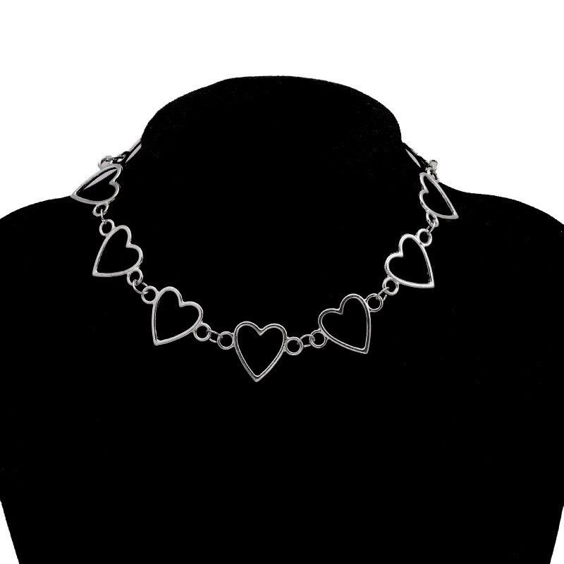 Jewelry Hollow Connection Heart Neck Chains Necklaces Size ONE SIZE - 2 Thumbnail