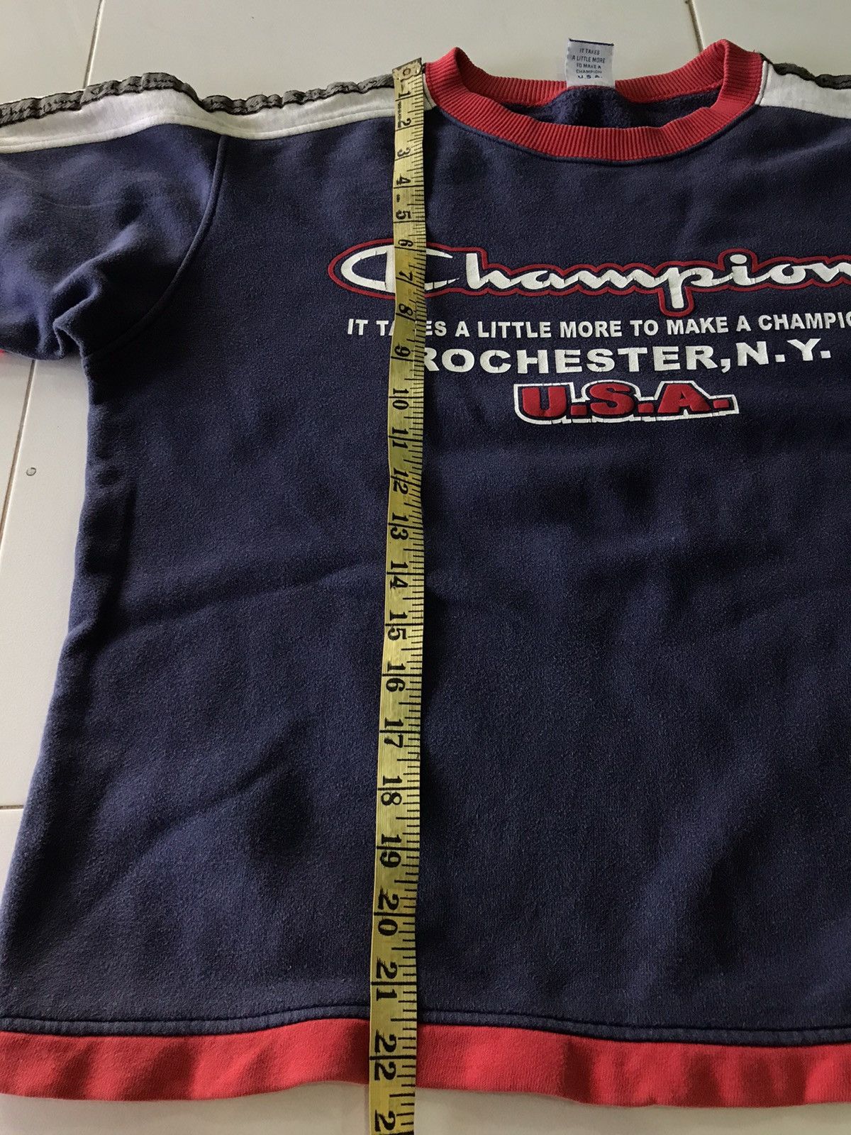 Champion Vintage Champion Rochester N.Y Stripes Longsleeve (Kid Size) Size US M / EU 48-50 / 2 - 15 Thumbnail