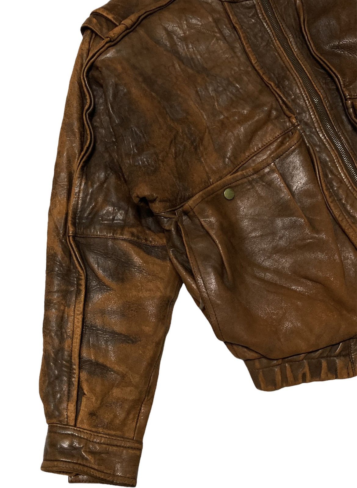 Japanese Brand VINTAGE TIME & TIDE FLIGHT LEATHER JACKET Size US M / EU 48-50 / 2 - 3 Thumbnail
