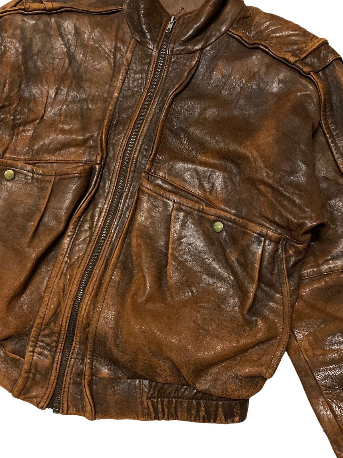 Japanese Brand VINTAGE TIME & TIDE FLIGHT LEATHER JACKET Size US M / EU 48-50 / 2 - 4 Thumbnail