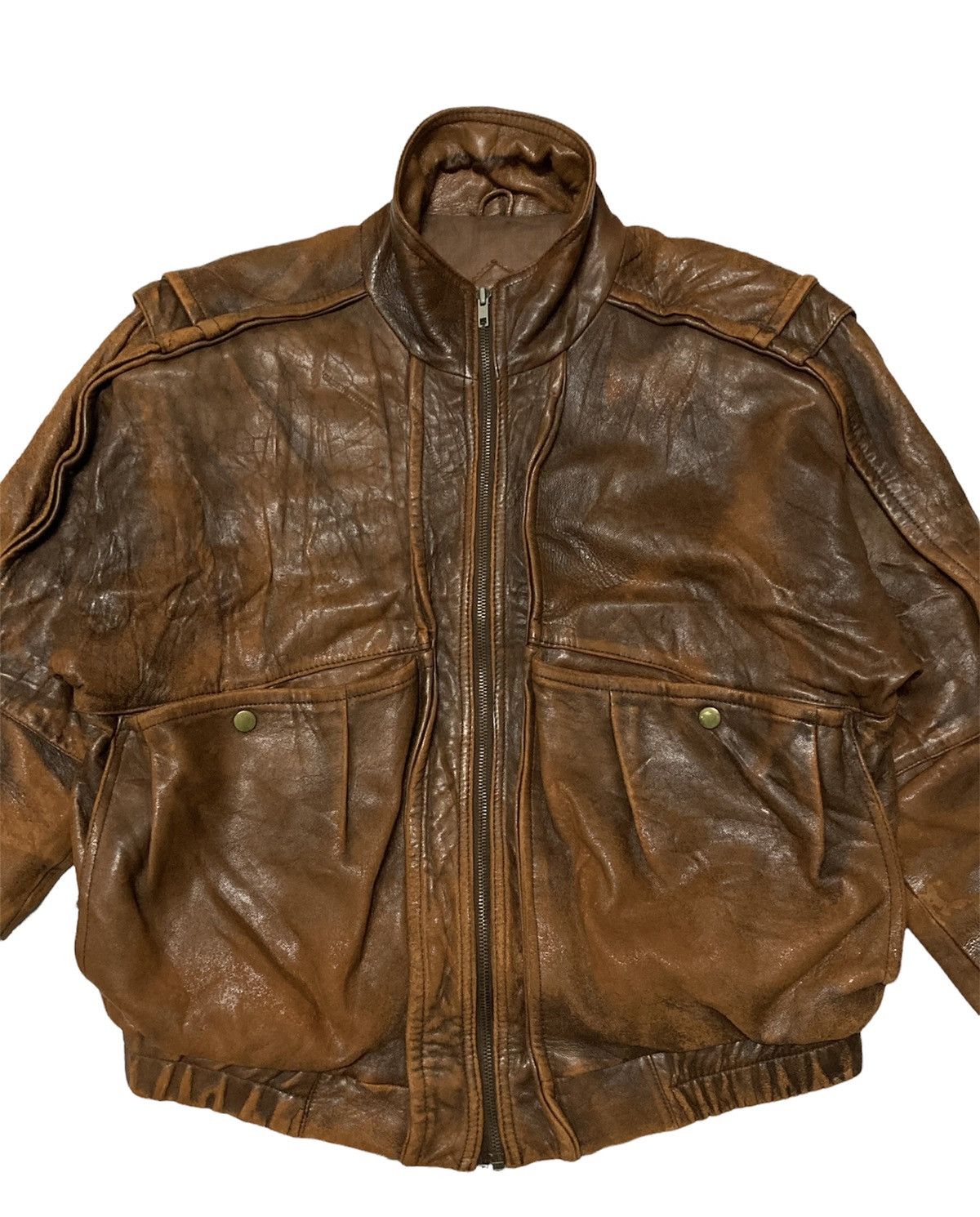 Japanese Brand VINTAGE TIME & TIDE FLIGHT LEATHER JACKET Size US M / EU 48-50 / 2 - 2 Thumbnail