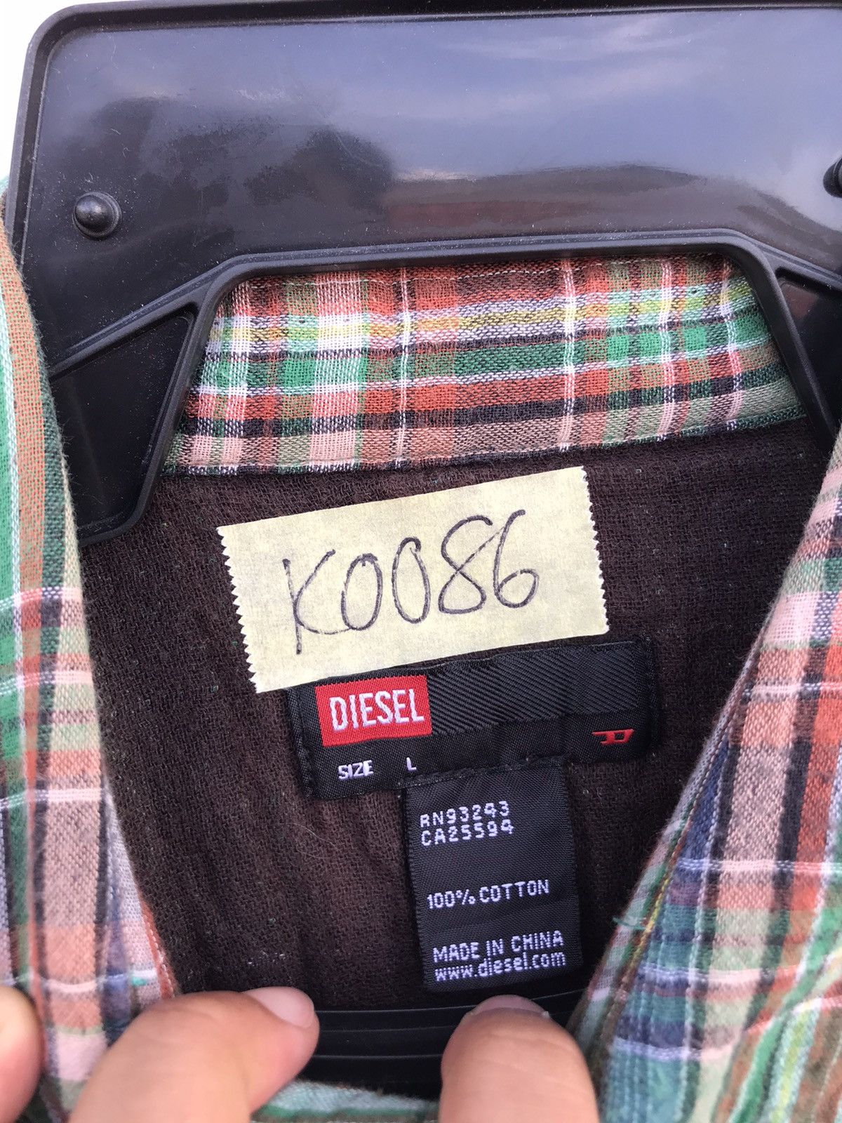 Diesel Black Gold Diesel Madras Plaid Western Style Shirt Size US L / EU 52-54 / 3 - 4 Thumbnail