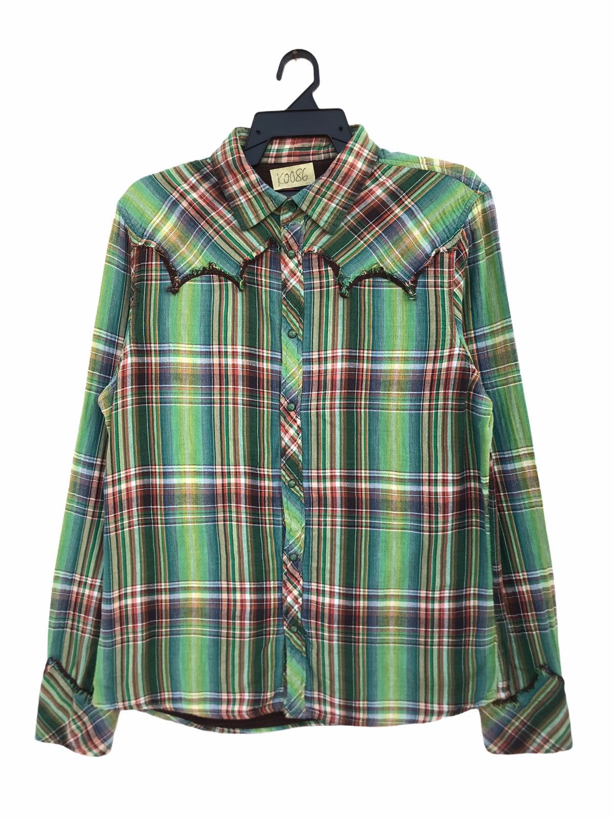 Diesel Black Gold Diesel Madras Plaid Western Style Shirt Size US L / EU 52-54 / 3 - 1 Thumbnail