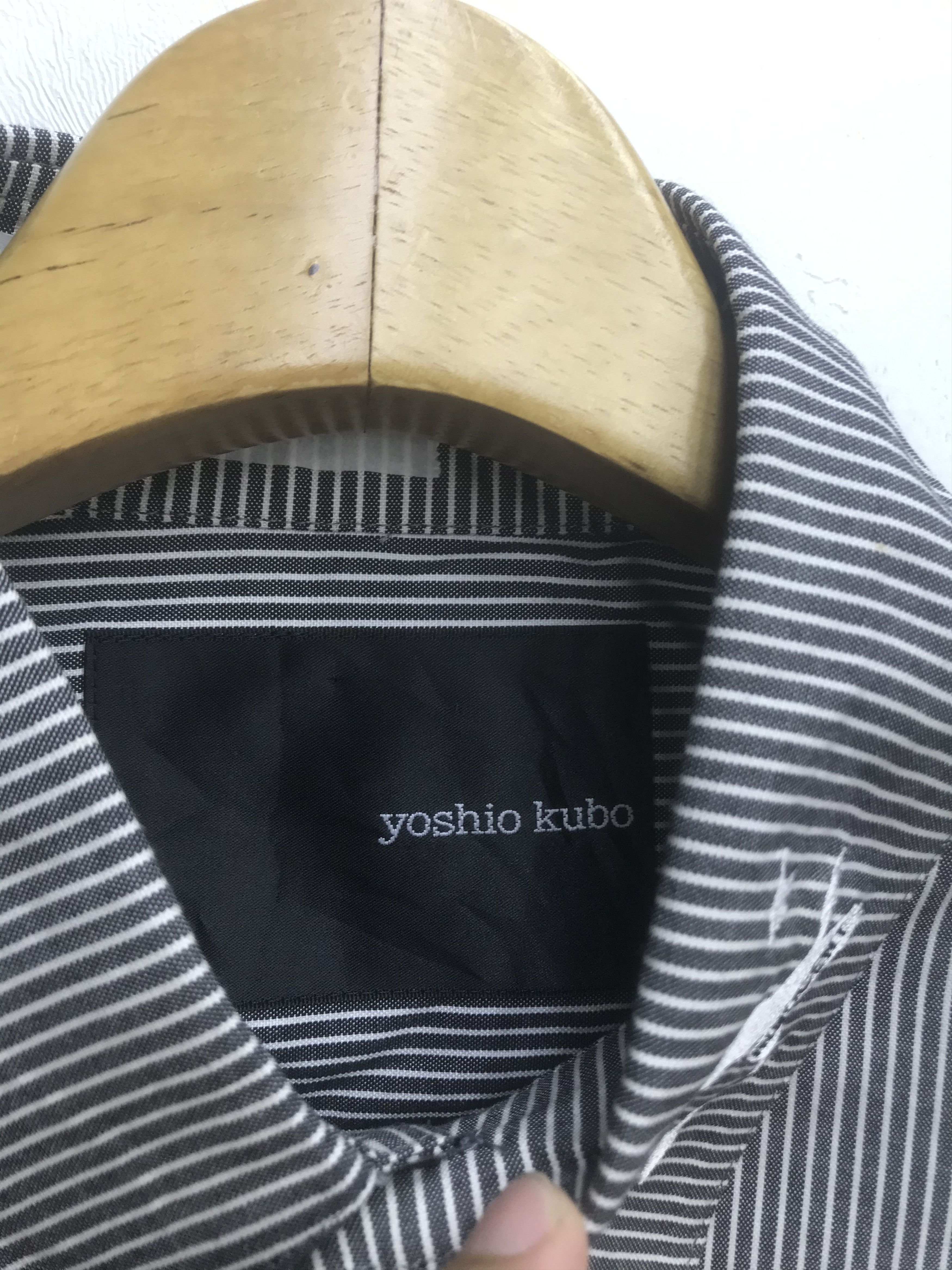 Japanese Brand YOSHIO KUBO STRIPE SHIRT Size US S / EU 44-46 / 1 - 3 Thumbnail