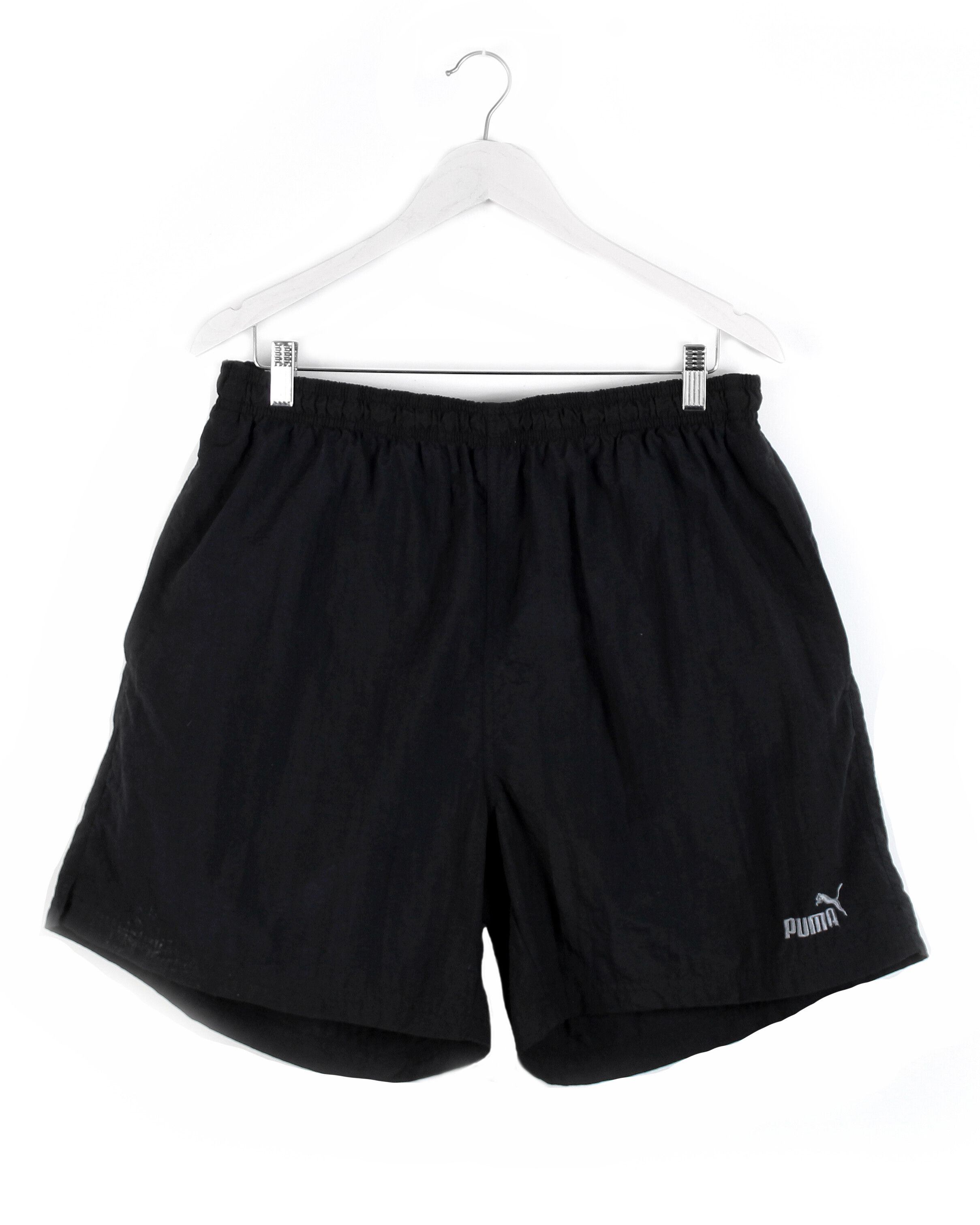 Vintage 90s vintage PUMA shorts black nylon athletic sports XL XXL Size 40" / US 18 - 1 Preview