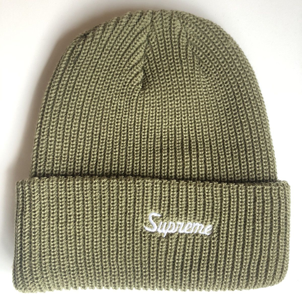 Supreme Supreme Tag Beanie FW25 Olive Green | Grailed