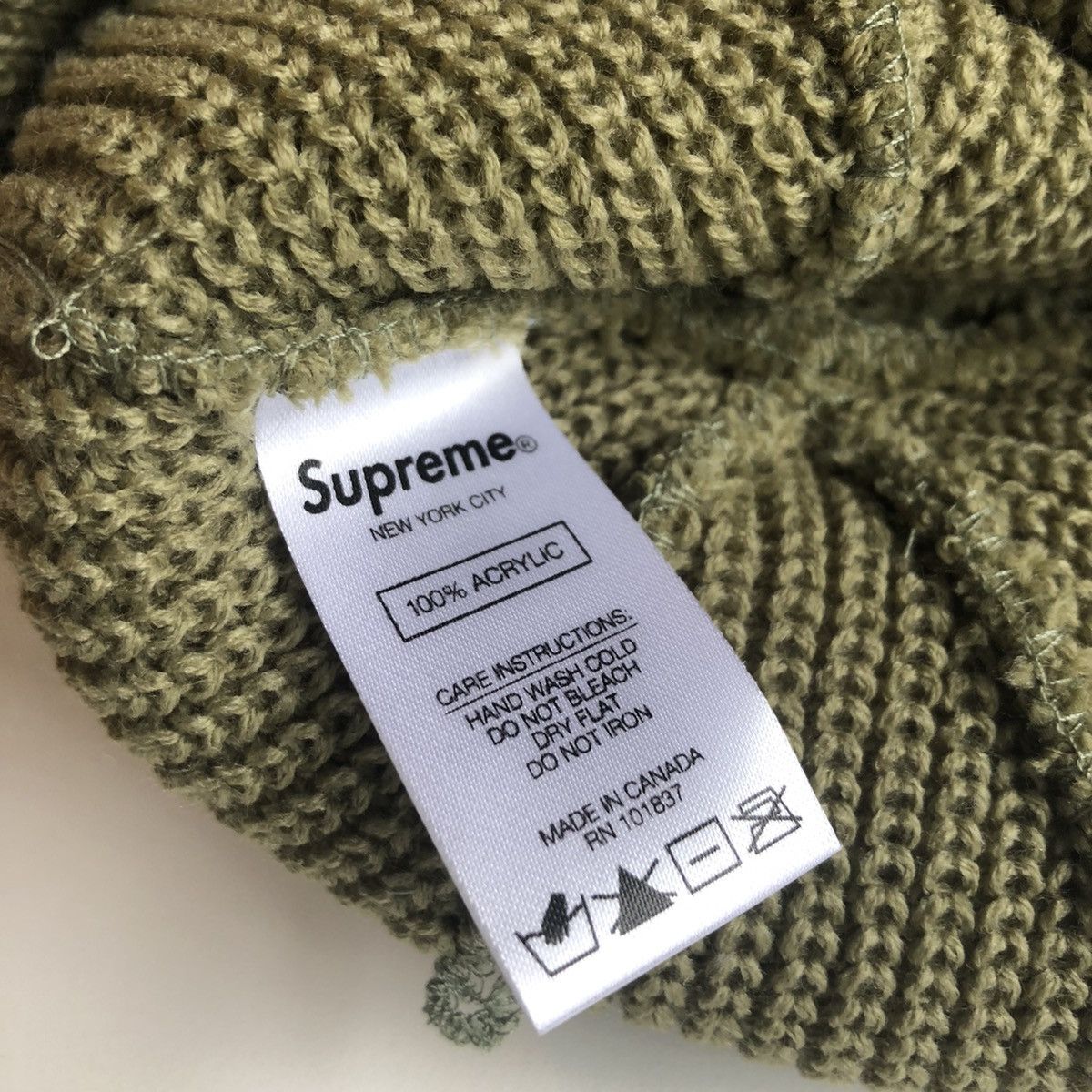 Supreme FW20 Loose Gauge Beanie LIGHT OLIVE Size ONE SIZE - 3 Thumbnail