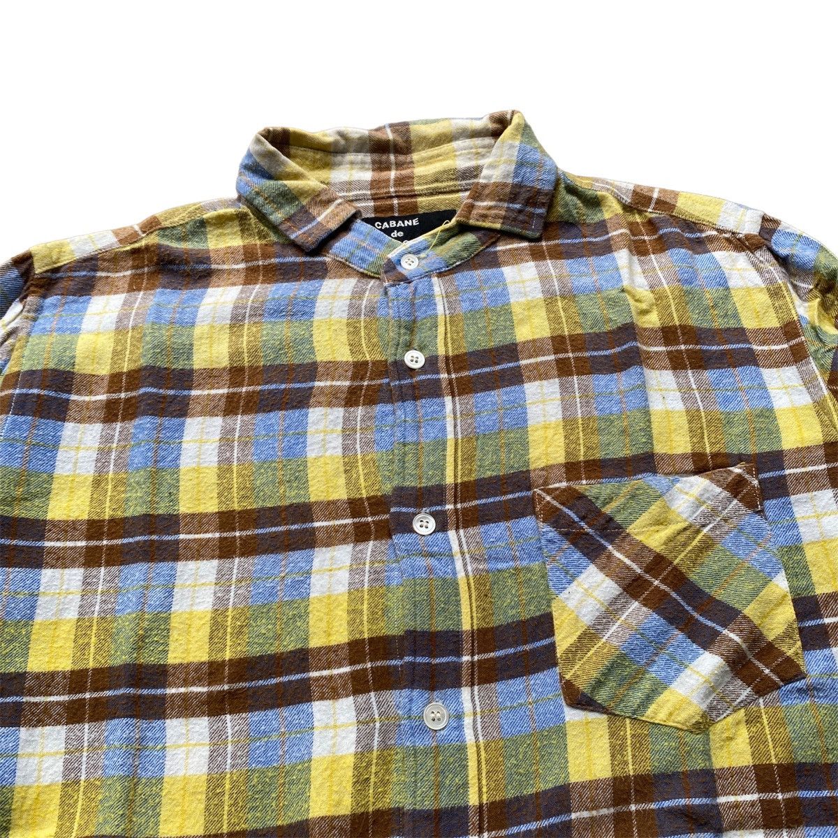 CABANE de ZUCCa × Issey Miyake × Pleats Please Issey Miyake Rare Vintage Cabane de Zucca Issey Miyake Flannel Shirt Size US S / EU 44-46 / 1 - 3 Thumbnail