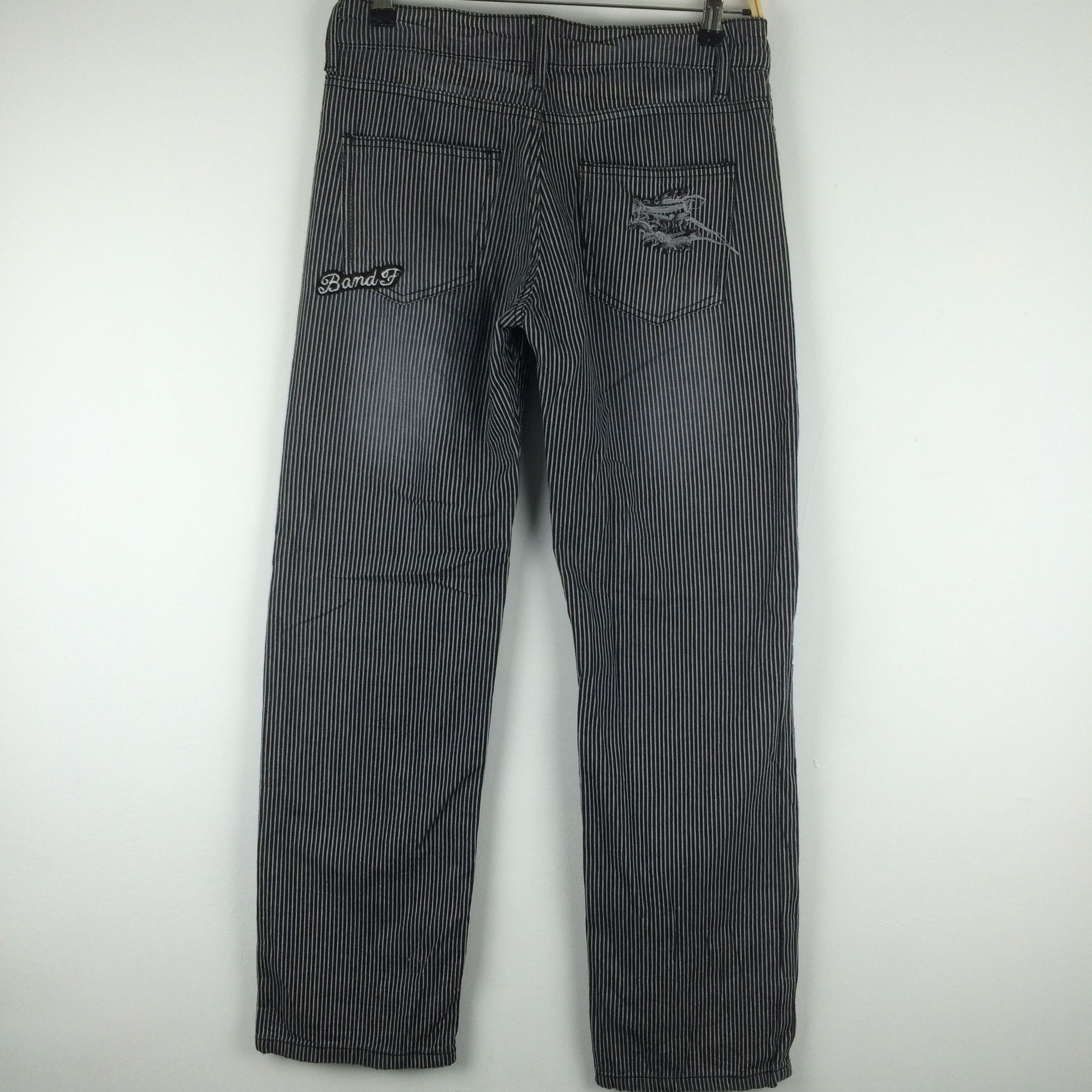 Japanese Brand × Vintage X146 JAPAN RIPPED HICKORY PRISON STRIPED PANTS Size US 33 - 3 Thumbnail