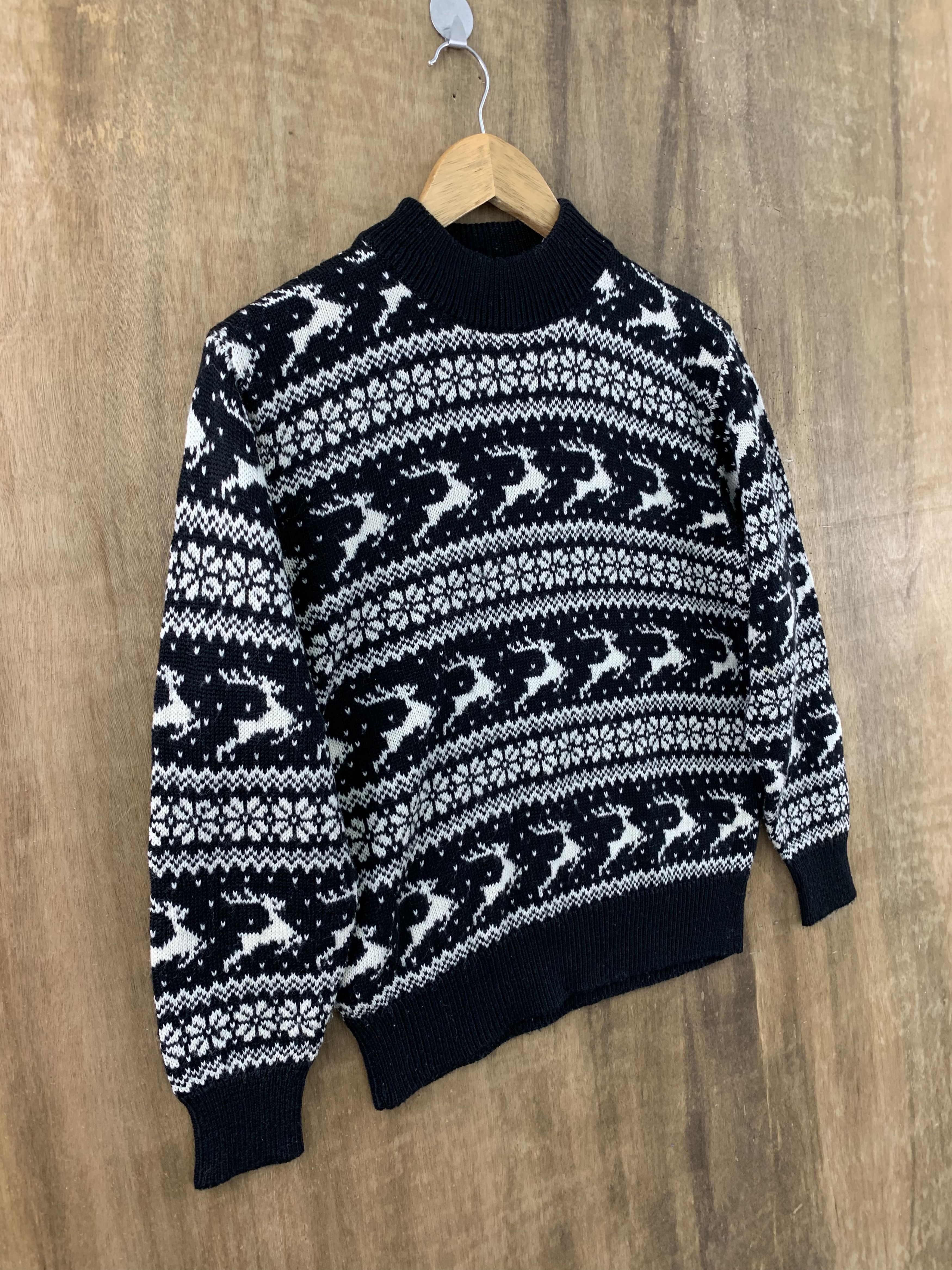 Aran Isles Knitwear Knitwear Chacha Doll Deer Monogram Vtg Streetwear Black Size M / US 6-8 / IT 42-44 - 3 Thumbnail