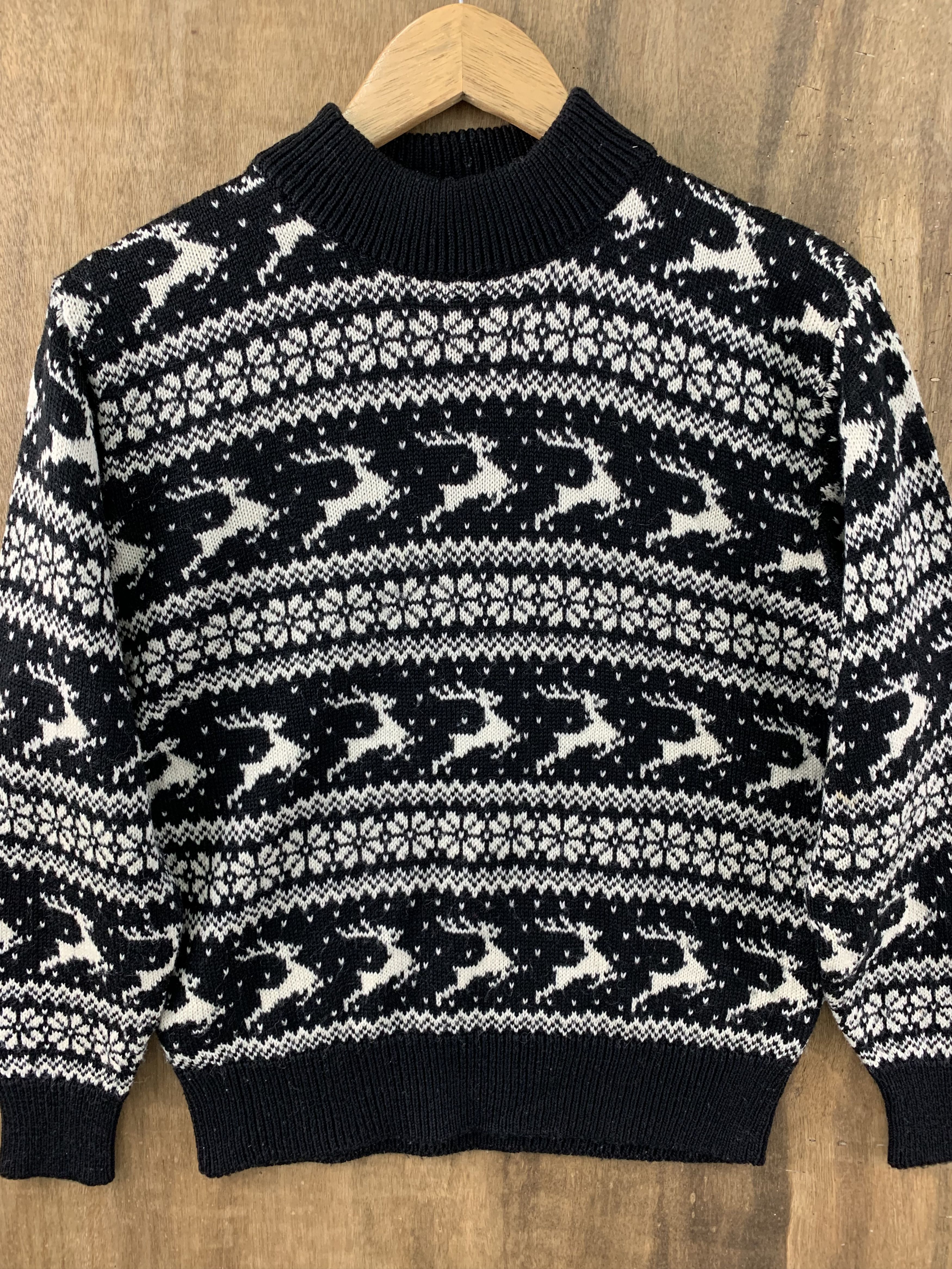 Aran Isles Knitwear Knitwear Chacha Doll Deer Monogram Vtg Streetwear Black Size M / US 6-8 / IT 42-44 - 10 Thumbnail