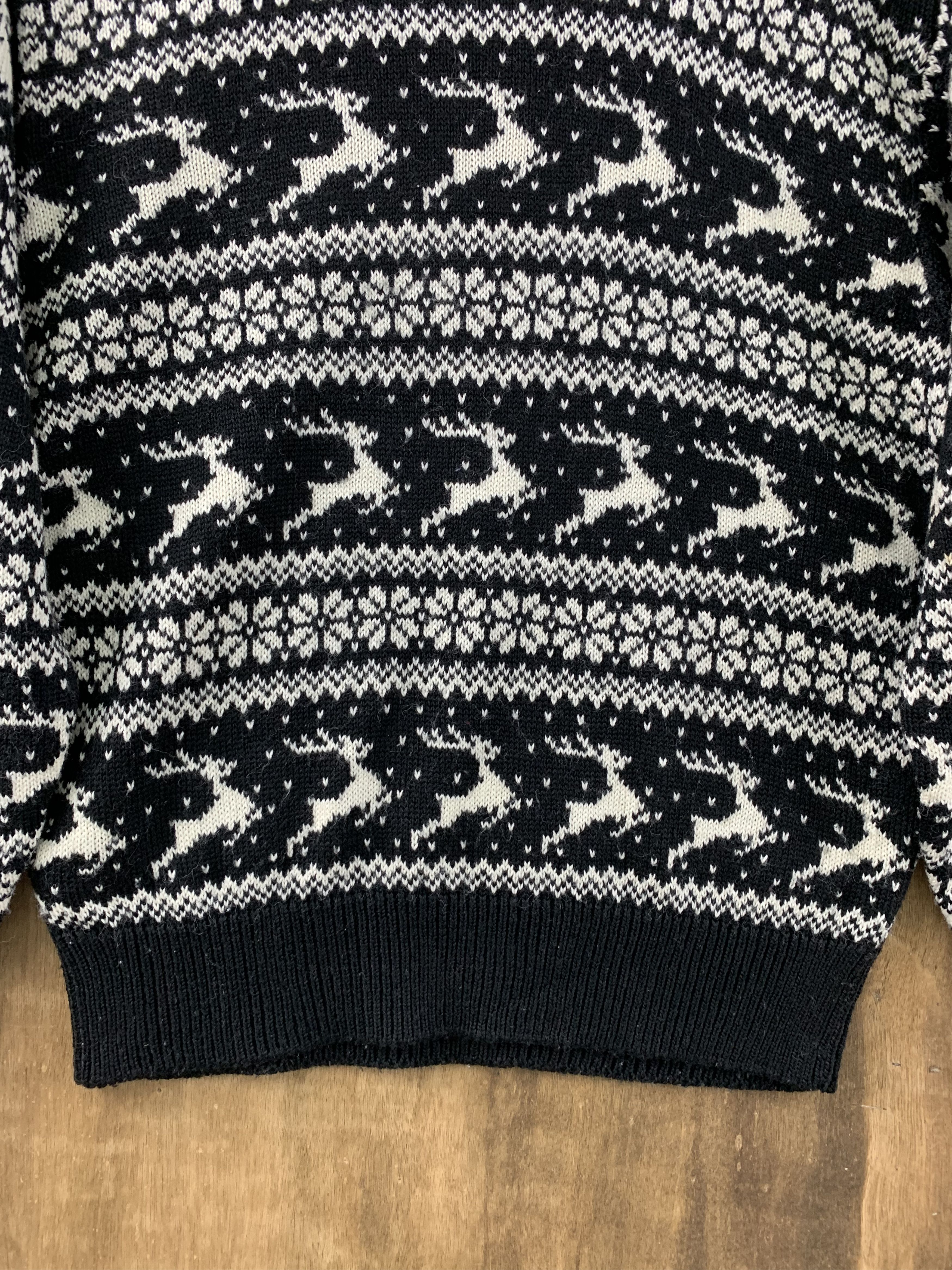 Aran Isles Knitwear Knitwear Chacha Doll Deer Monogram Vtg Streetwear Black Size M / US 6-8 / IT 42-44 - 5 Thumbnail