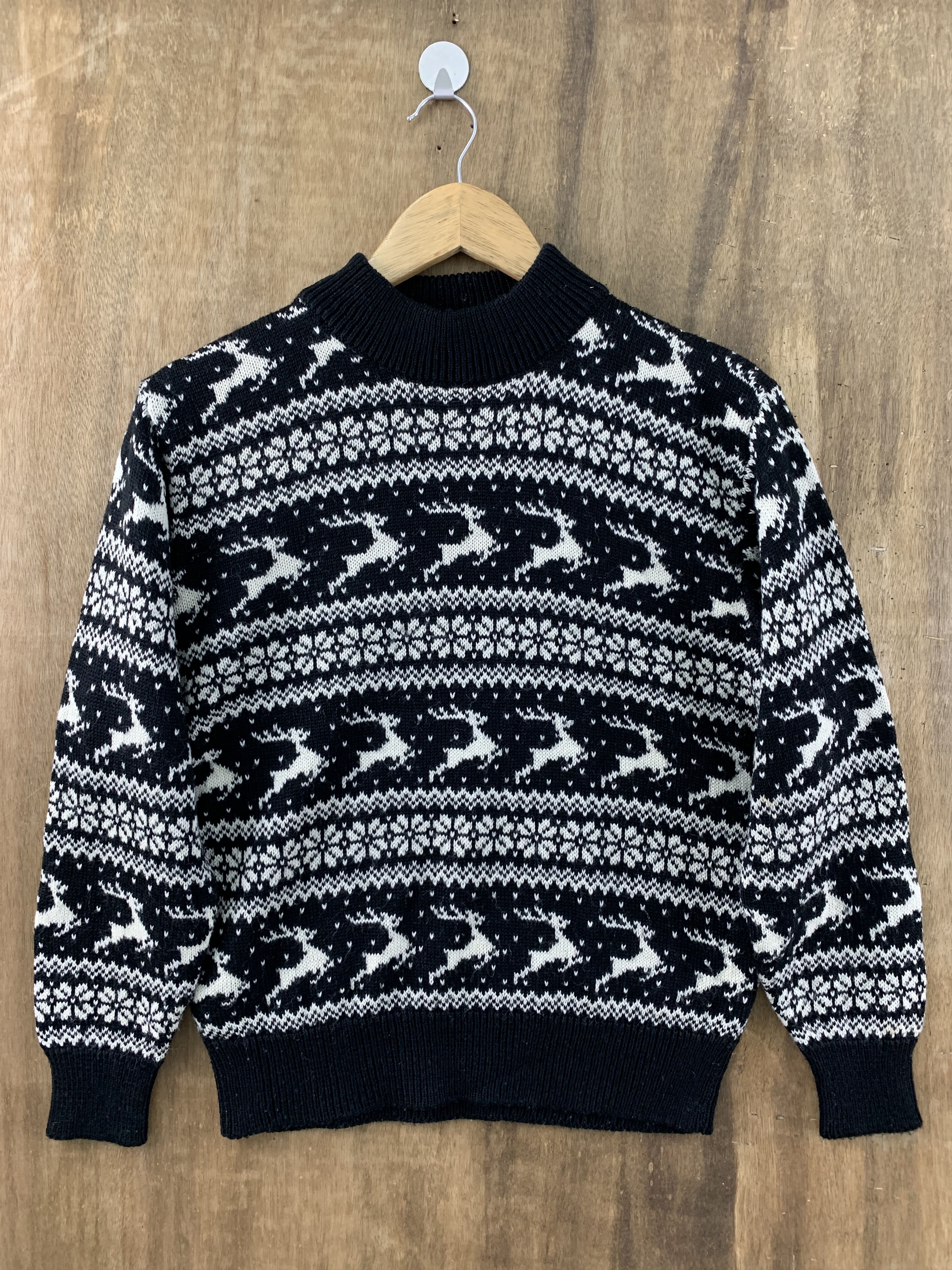 Aran Isles Knitwear Knitwear Chacha Doll Deer Monogram Vtg Streetwear Black Size M / US 6-8 / IT 42-44 - 1 Thumbnail