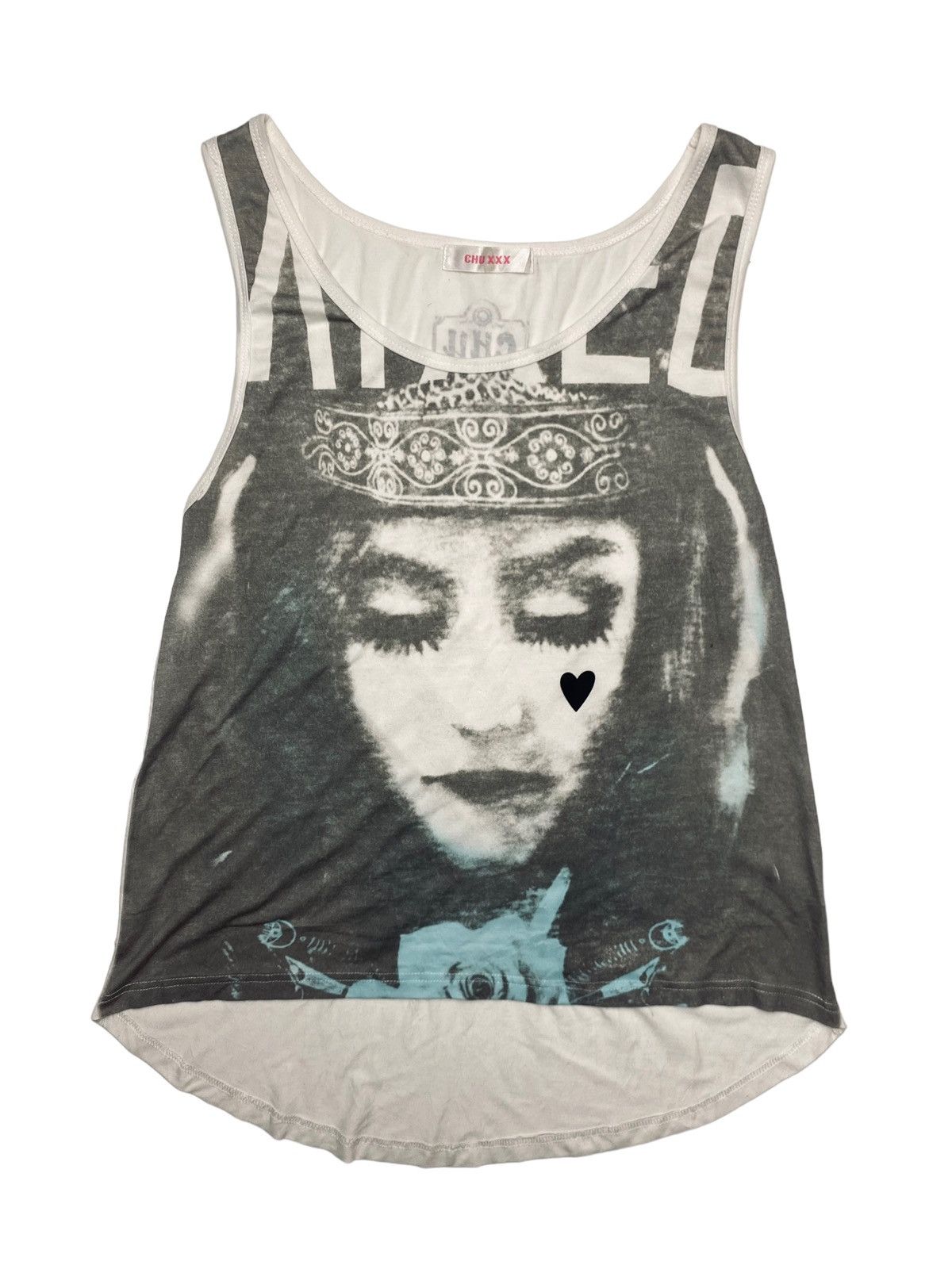 Japanese Brand Around 2011 Chuxx - Printed Face Swag Girl Tank Top Size M / US 6-8 / IT 42-44 - 1 Thumbnail