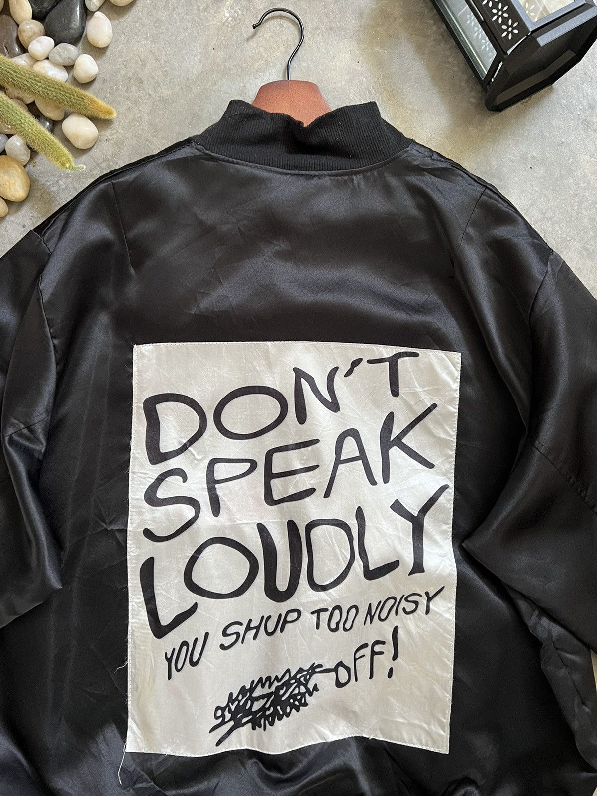 Japanese Brand Rare 🖤 Don't Speak You Shup Too Noisy Bomber Jacket Size US XL / EU 56 / 4 - 2 Thumbnail