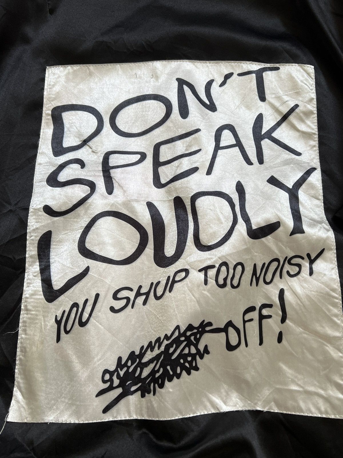 Japanese Brand Rare 🖤 Don't Speak You Shup Too Noisy Bomber Jacket Size US XL / EU 56 / 4 - 5 Thumbnail