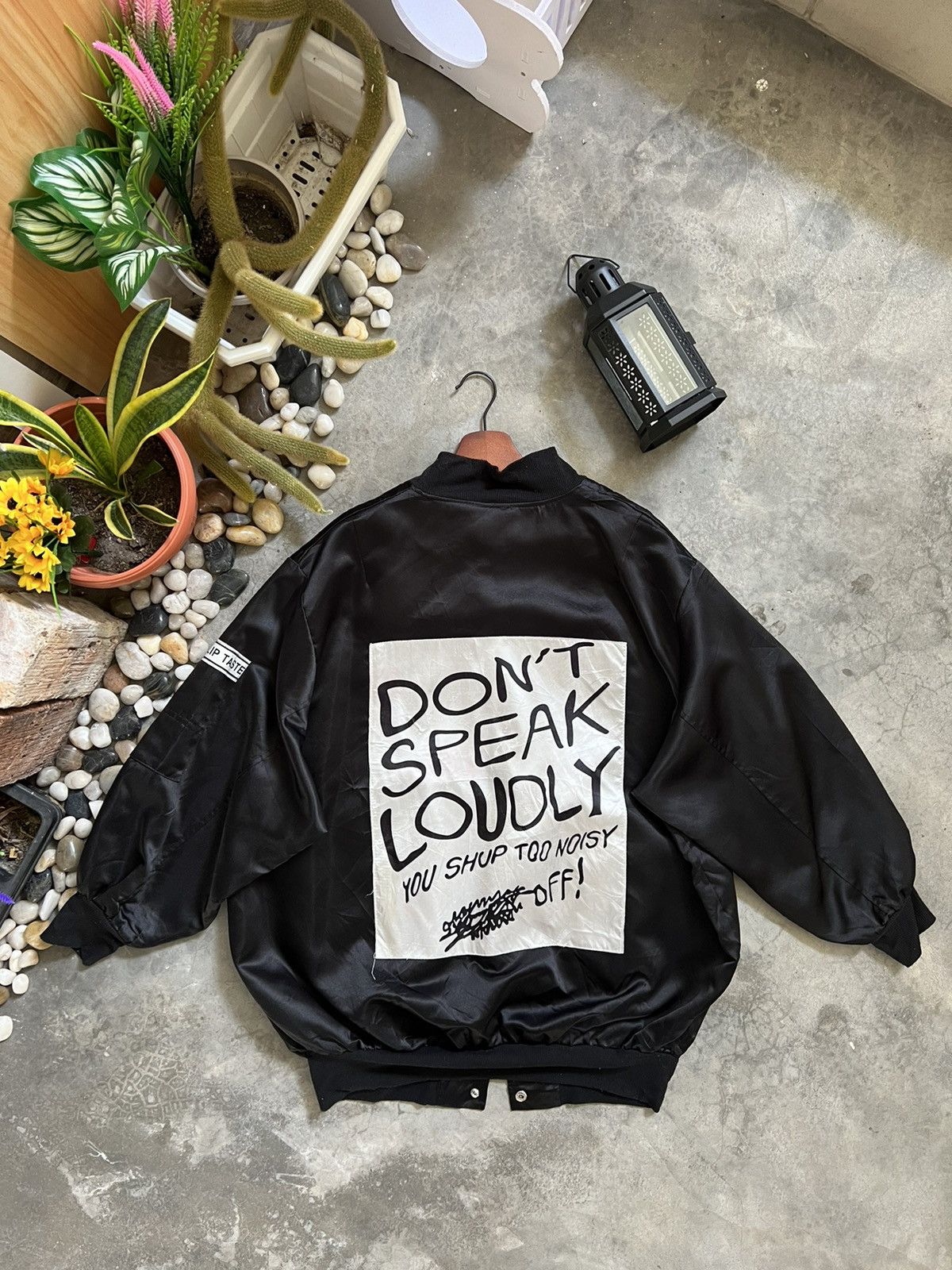Japanese Brand Rare 🖤 Don't Speak You Shup Too Noisy Bomber Jacket Size US XL / EU 56 / 4 - 1 Thumbnail