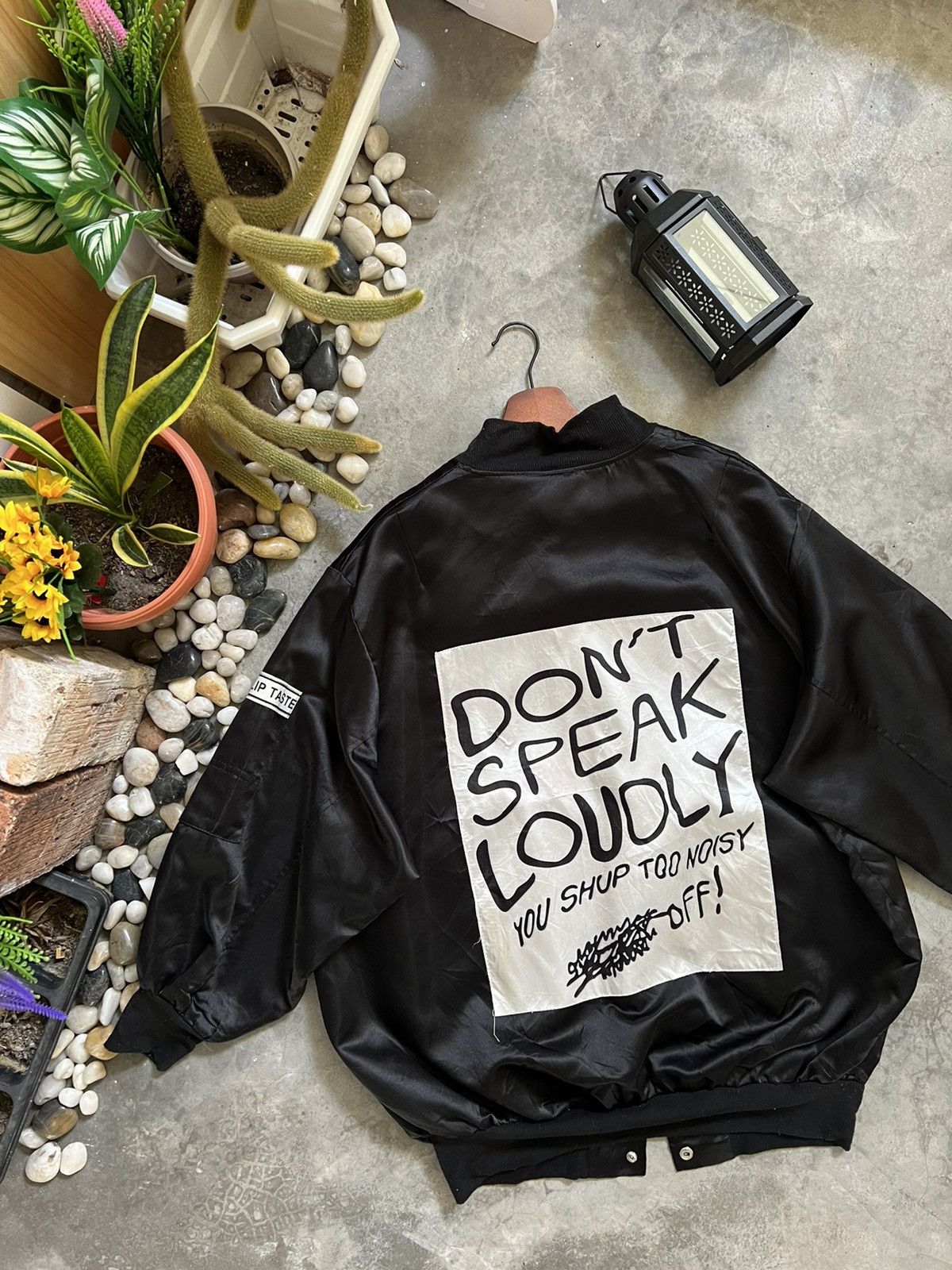 Japanese Brand Rare 🖤 Don't Speak You Shup Too Noisy Bomber Jacket Size US XL / EU 56 / 4 - 3 Thumbnail
