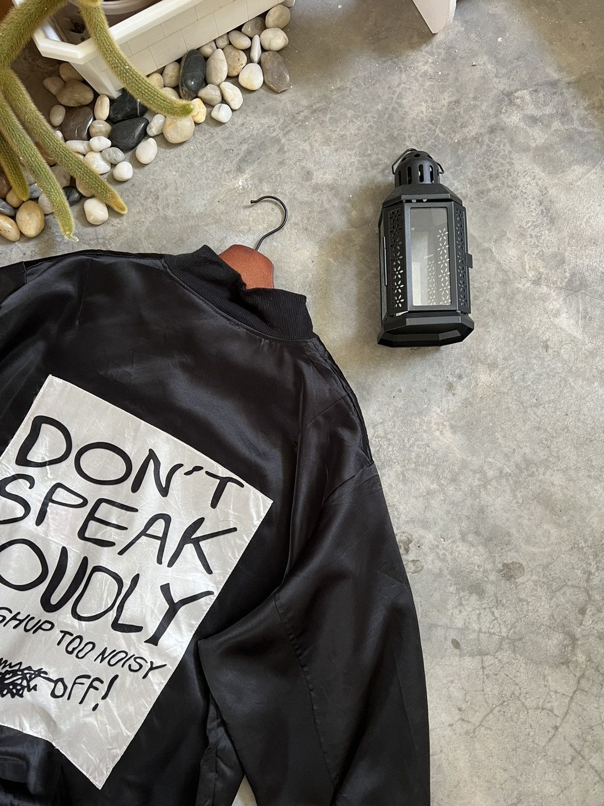 Japanese Brand Rare 🖤 Don't Speak You Shup Too Noisy Bomber Jacket Size US XL / EU 56 / 4 - 4 Thumbnail