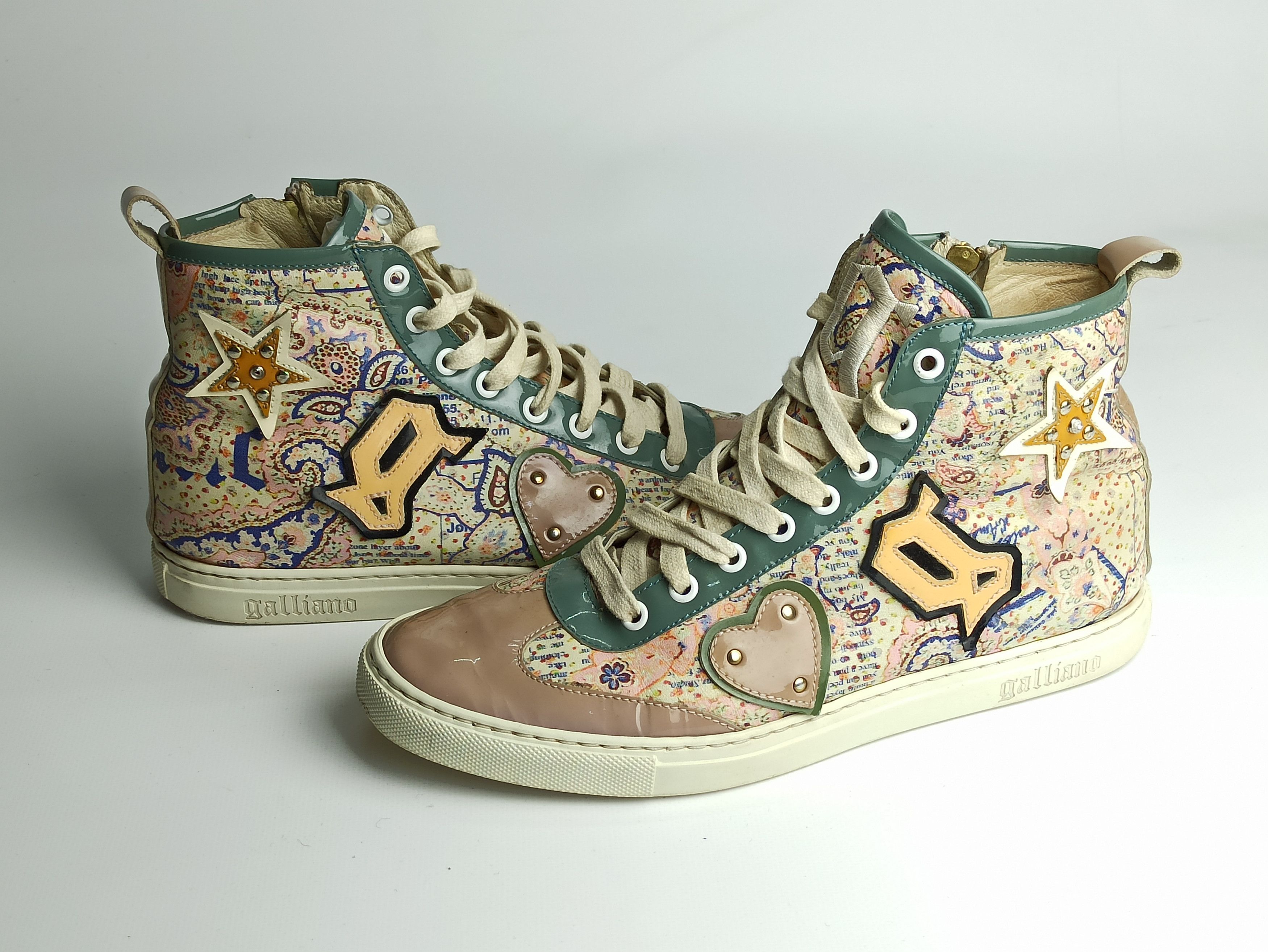 John Galliano John Galliano High Top Sneakers Size US 10 / IT 40 - 1 Thumbnail