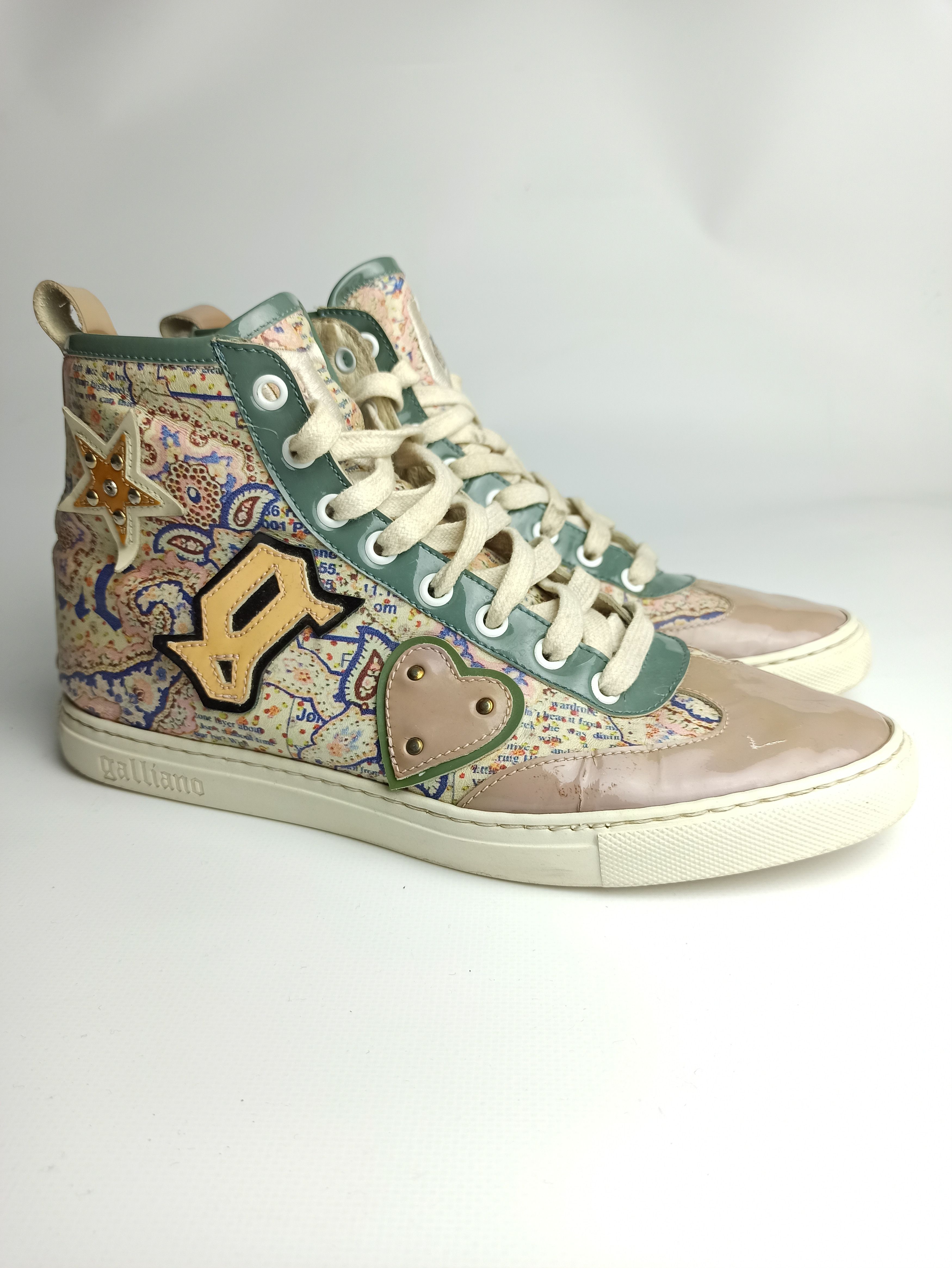 John Galliano John Galliano High Top Sneakers Size US 10 / IT 40 - 4 Thumbnail
