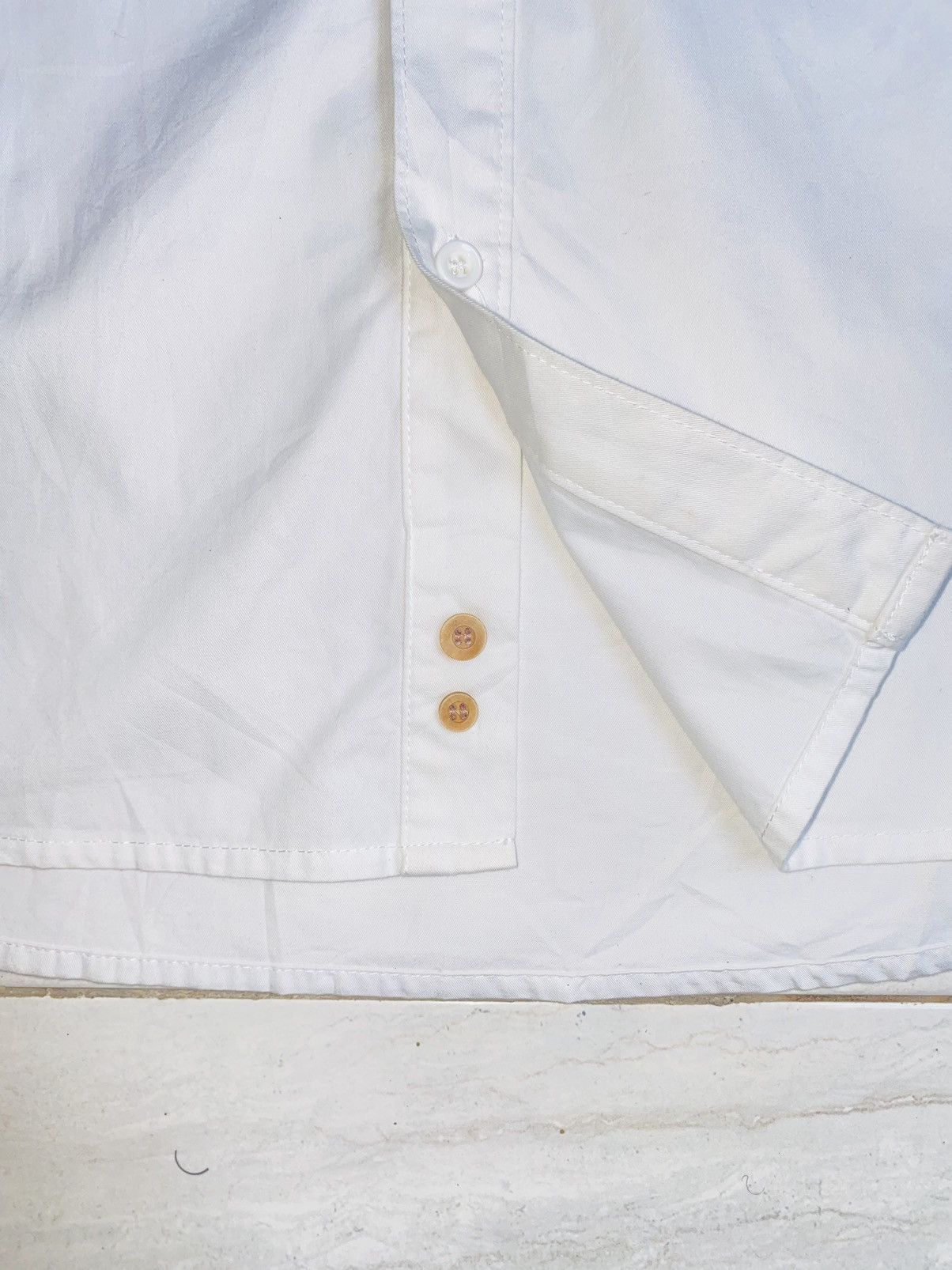 Japanese Brand SUPERTHANKS NOIR Bow Tie White Shirt Size 46L - 11 Thumbnail