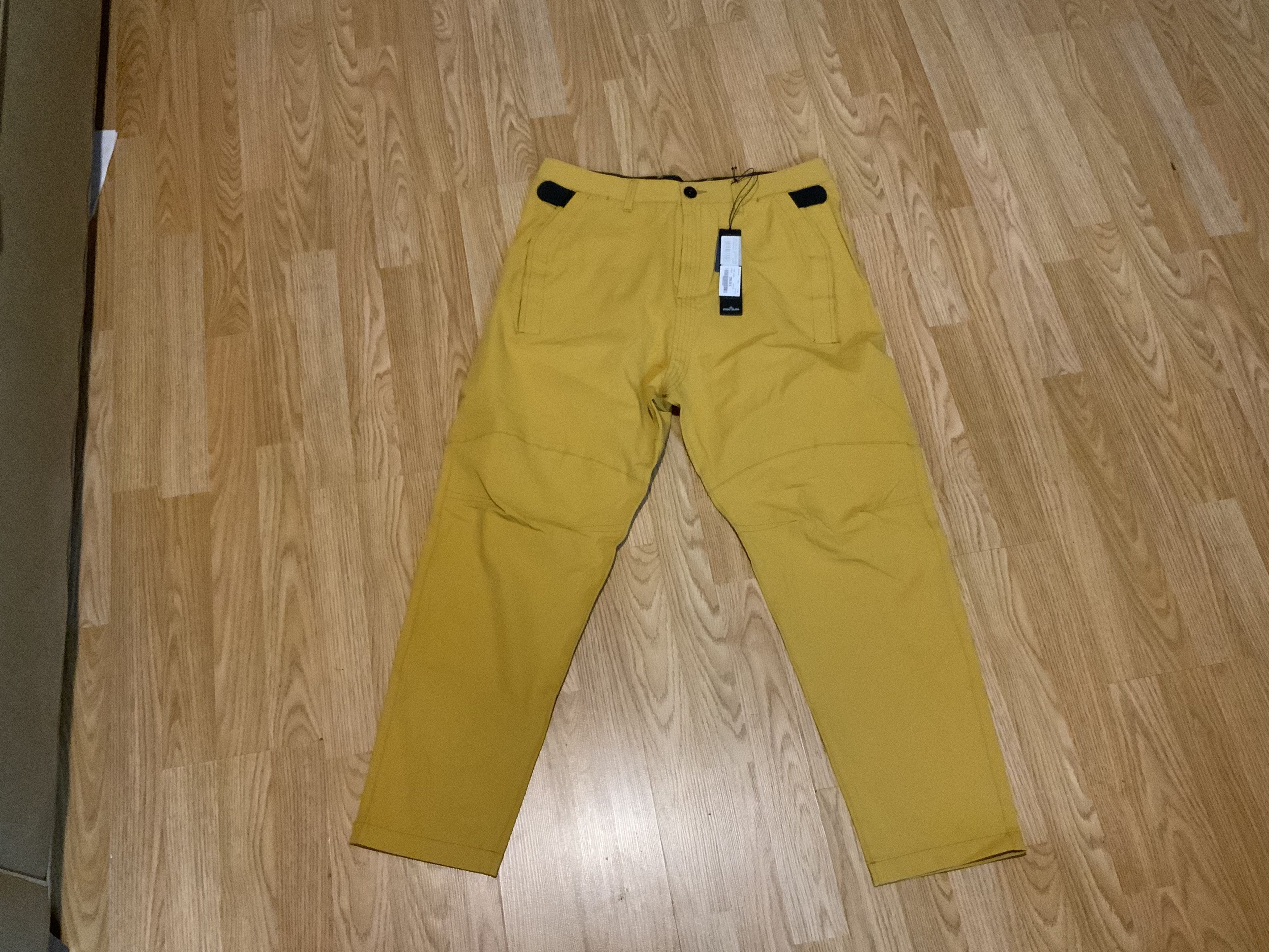 Stone Island Yellow Waterproof Casual Pants