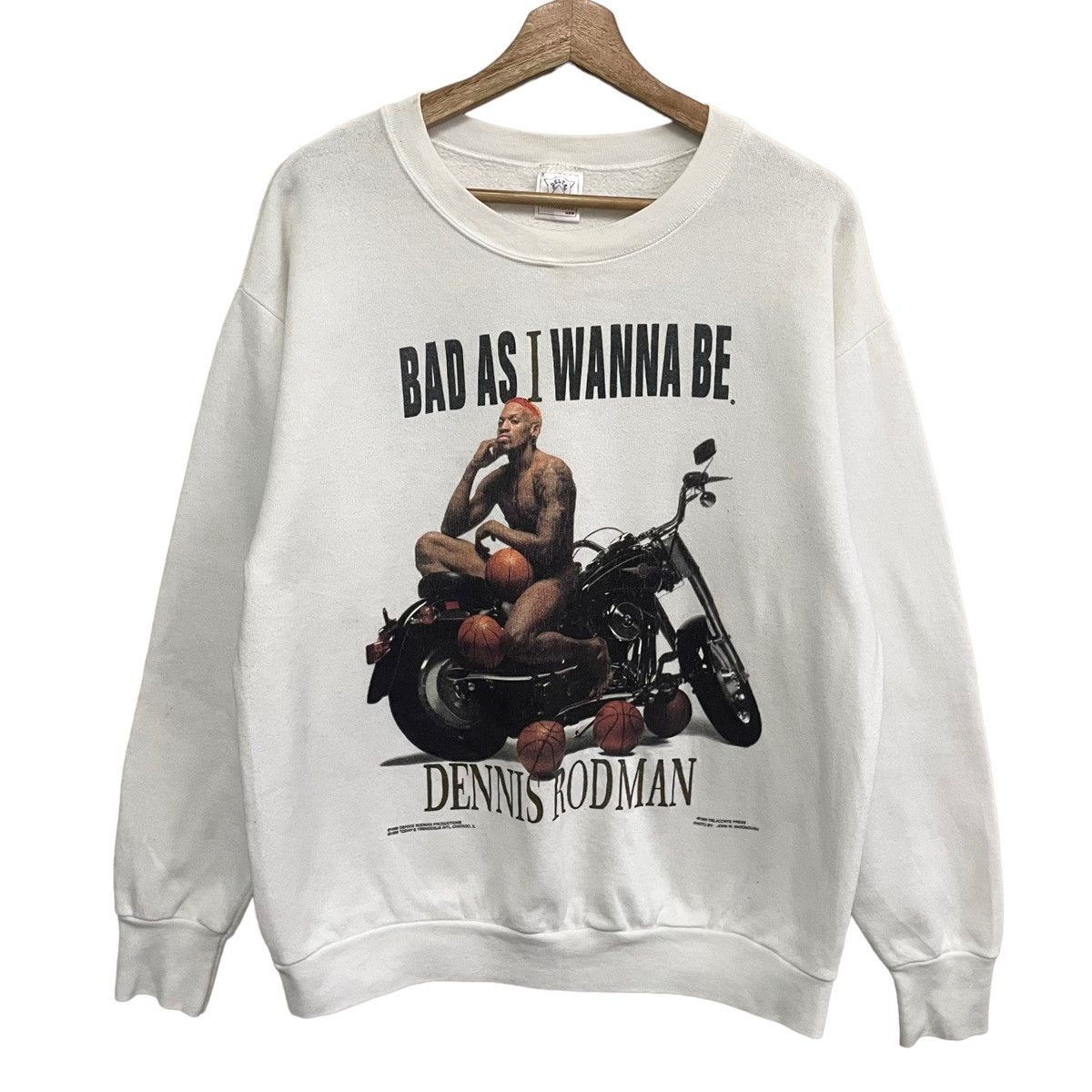 Vintage 💥 90s DENNIS RODMAN BAD ASS SWEATSHIRT Size US L / EU 52-54 / 3 - 1 Thumbnail