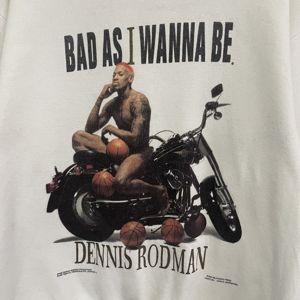 Vintage 💥 90s DENNIS RODMAN BAD ASS SWEATSHIRT Size US L / EU 52-54 / 3 - 6 Thumbnail