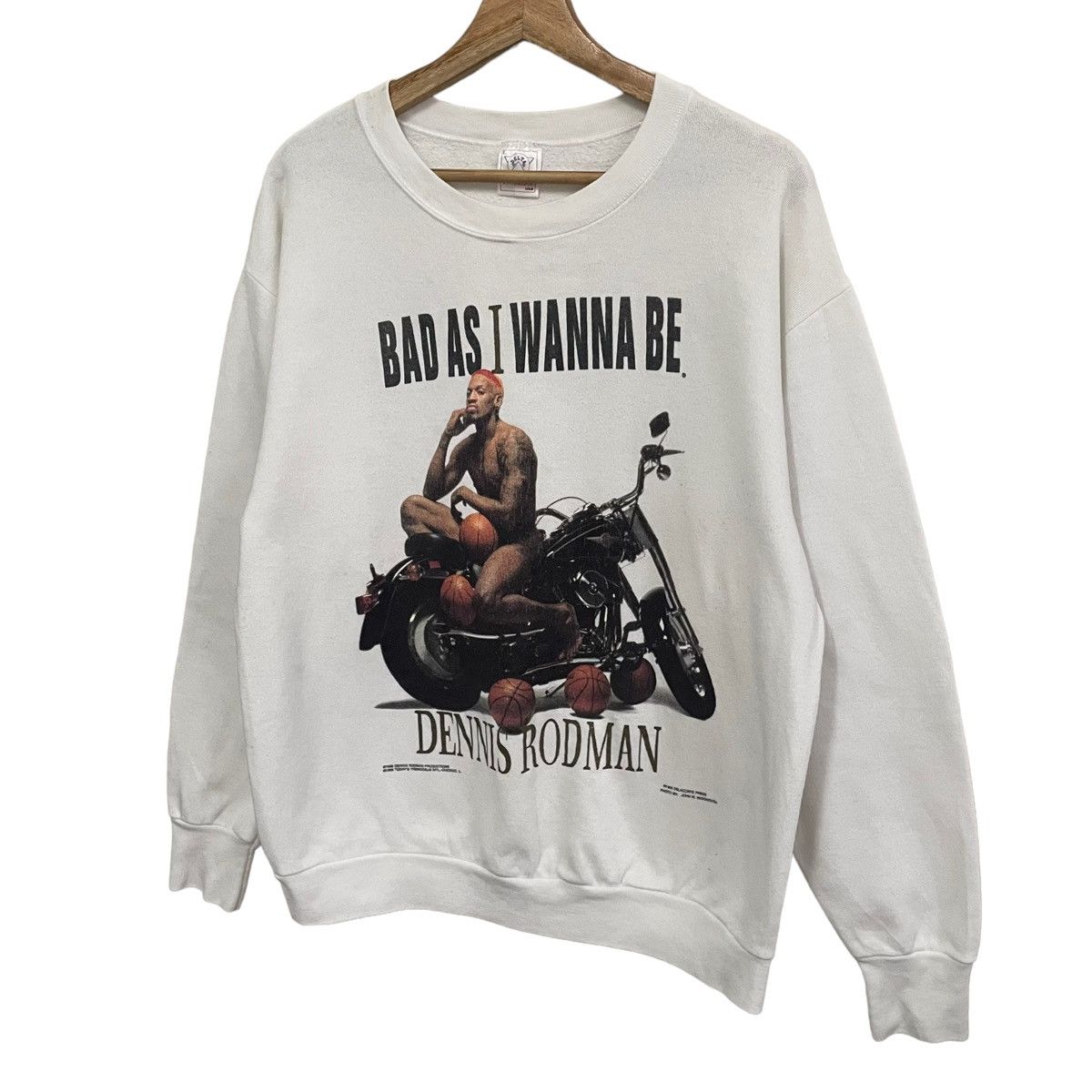 Vintage 💥 90s DENNIS RODMAN BAD ASS SWEATSHIRT Size US L / EU 52-54 / 3 - 2 Thumbnail
