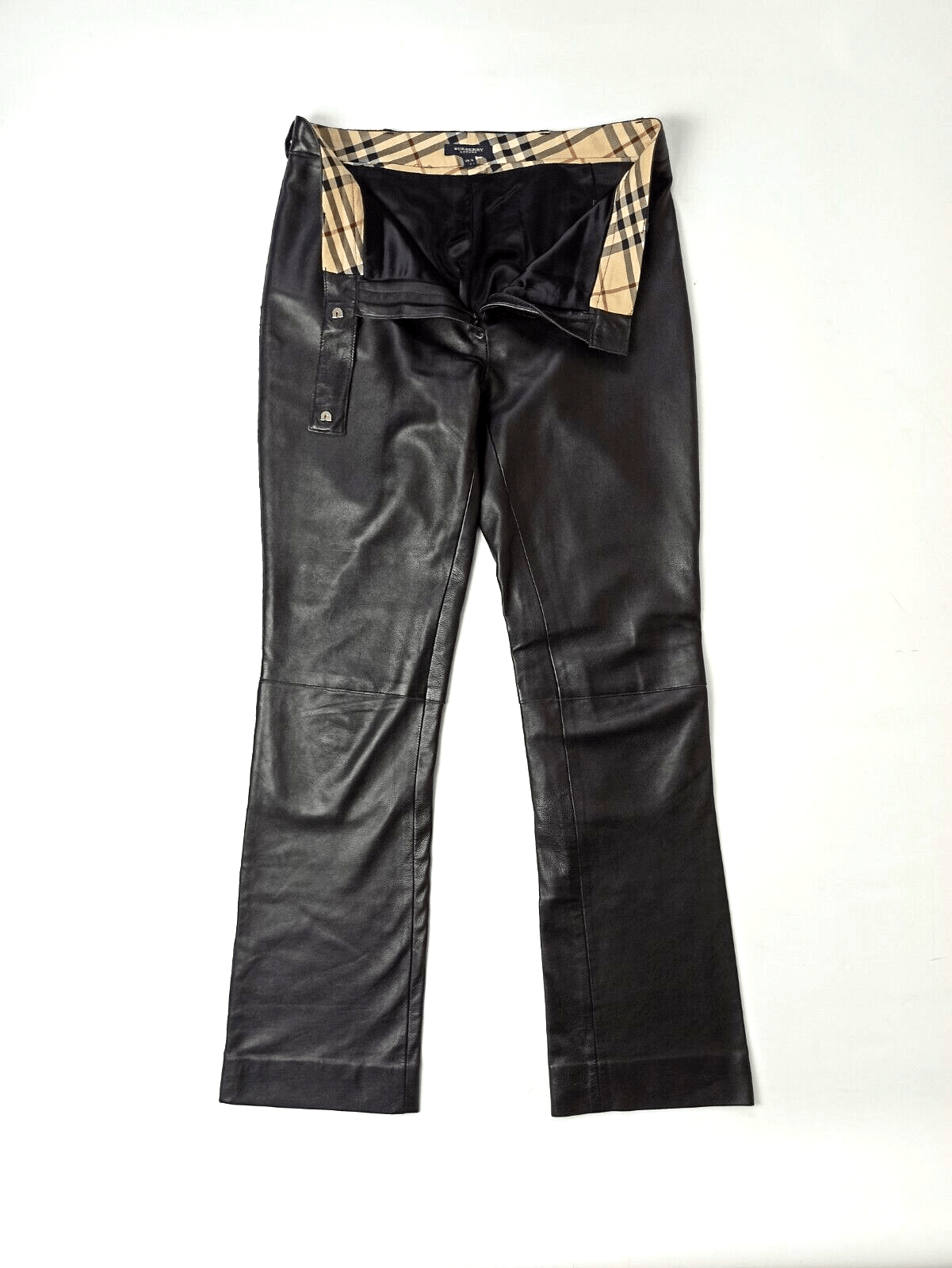 Burberry Burberry London Lambskin Leather Flared Pants Size 28" / US 6 / IT 42 - 1 Thumbnail