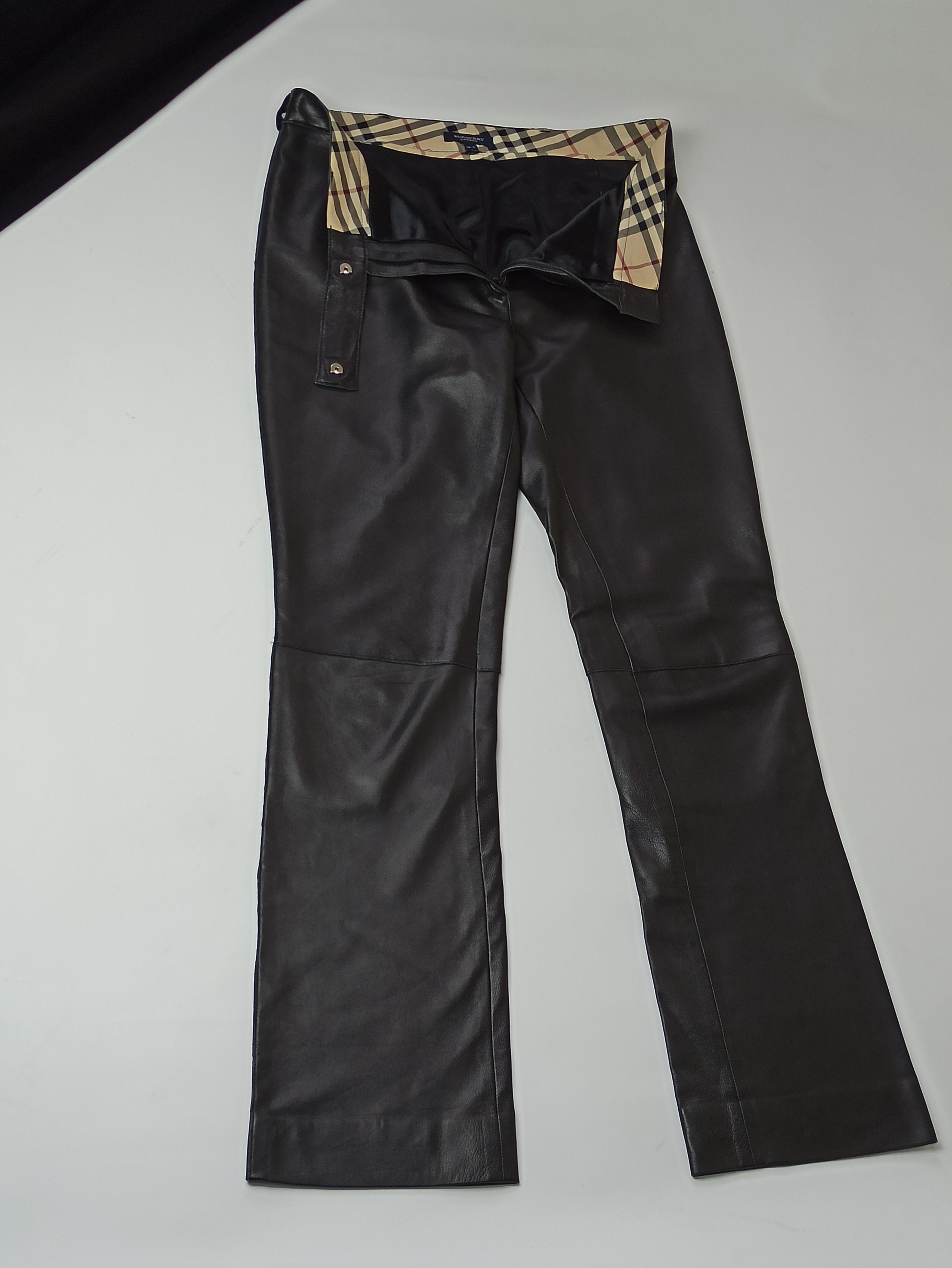Burberry Burberry London Lambskin Leather Flared Pants Size 28" / US 6 / IT 42 - 2 Thumbnail